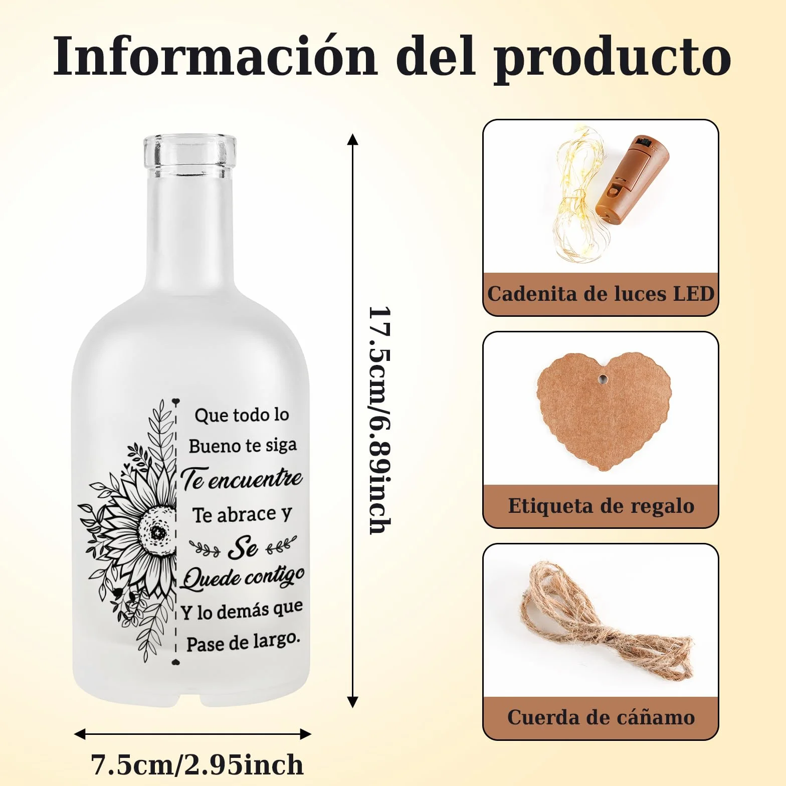 Lámpara de Botella Regalos Navidad Originales para Mujer, Regalo de Reyes Mujer Cumpleaños