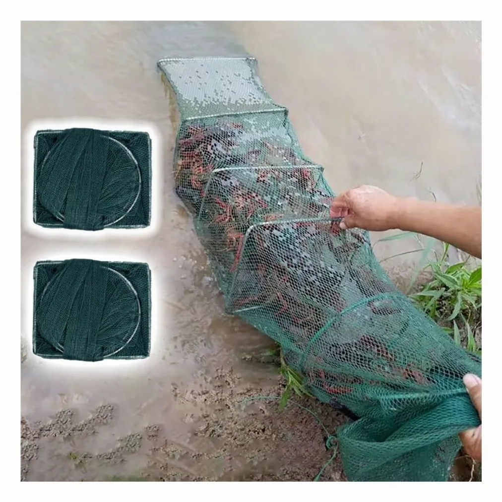 2 trampas de Cebo for camarones y cangrejos de 7,9 a 52,5 pies de Largo, trampas for Peces, Red de Pesca, Captura automáticamente más Peces fácilmente