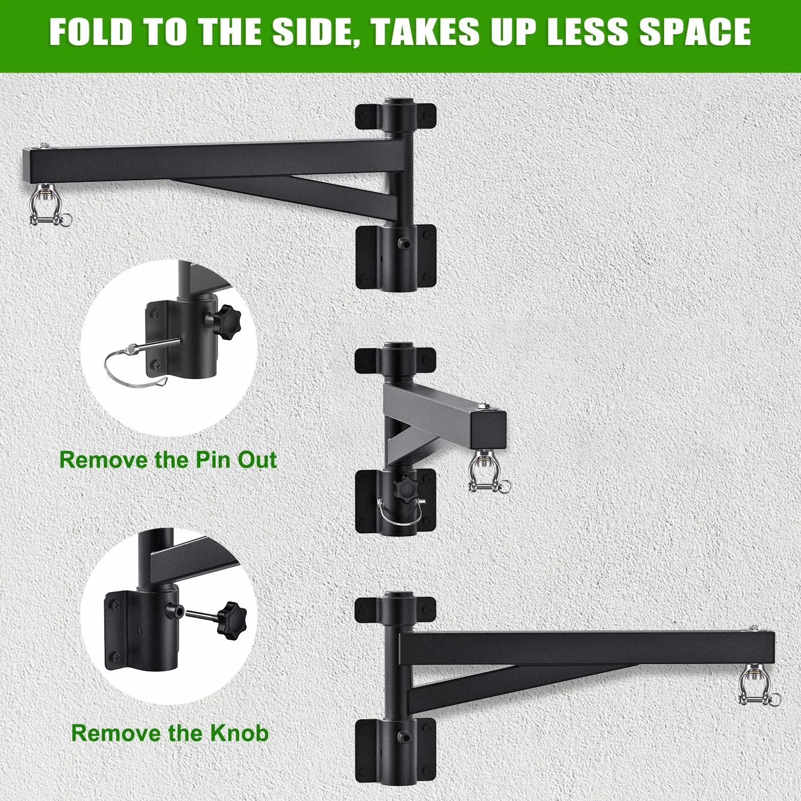 Kipika Soporte de pared para colgar bolsas pesadas de 24 pulgadas, capacidad de 800 libras con soporte giratorio de 360° y diseño plegable, soporte para saco de boxeo para boxeo, Muay Thai, bolsa de