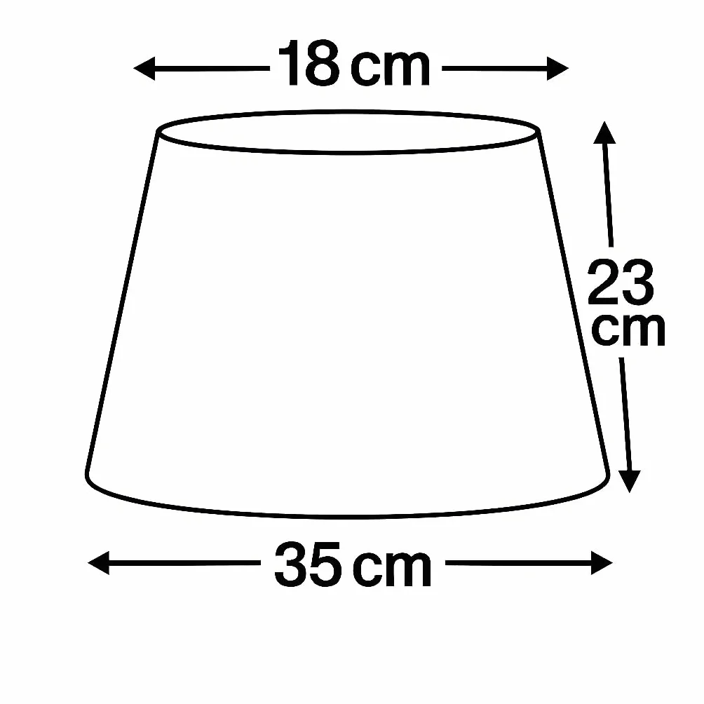 Pantalla de Lámpara 35 cm Tela Algodón PVC Blanco Hecho a Mano