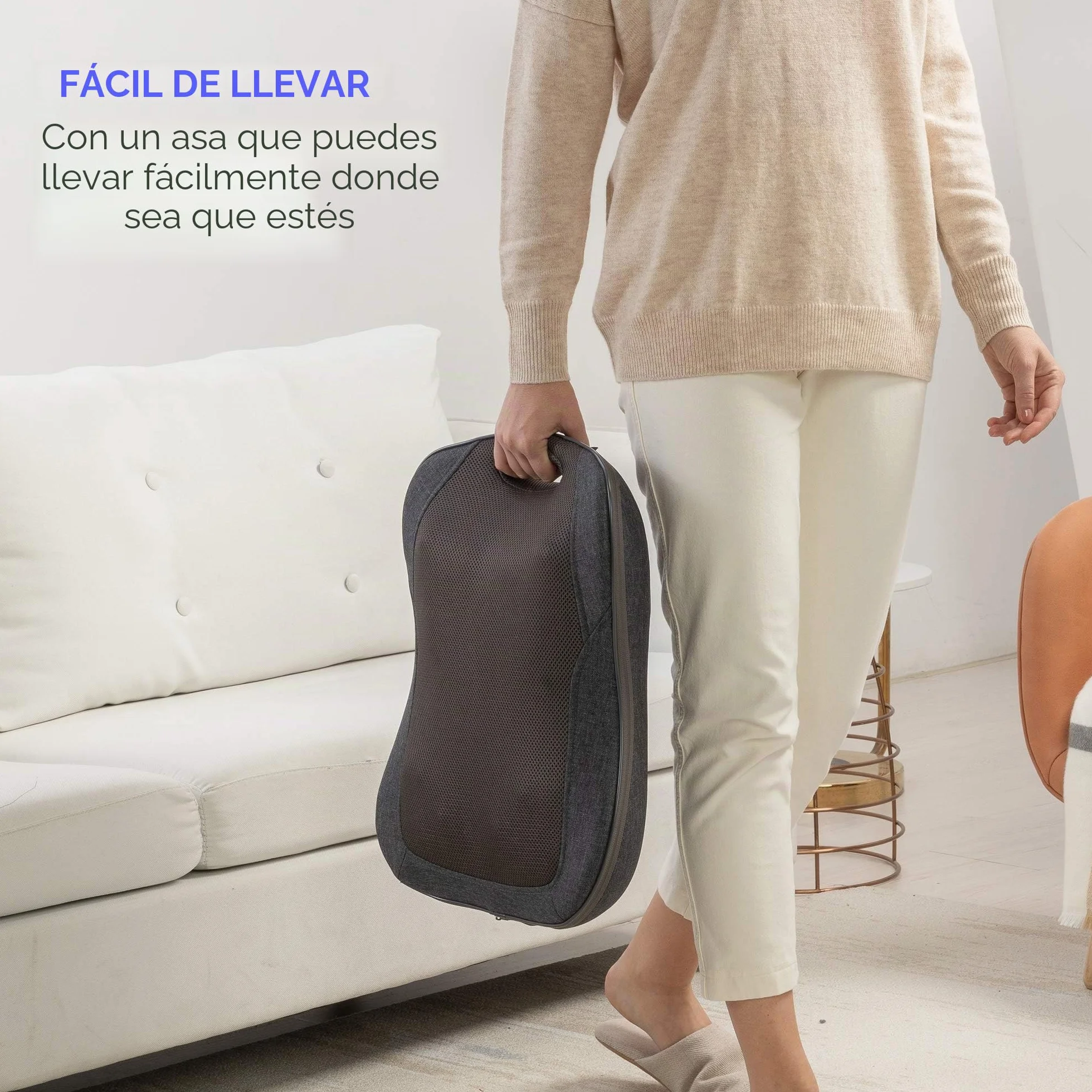Comfier Shiatsu Masajeador de Espalda Cojín con Calor Portátil para Silla