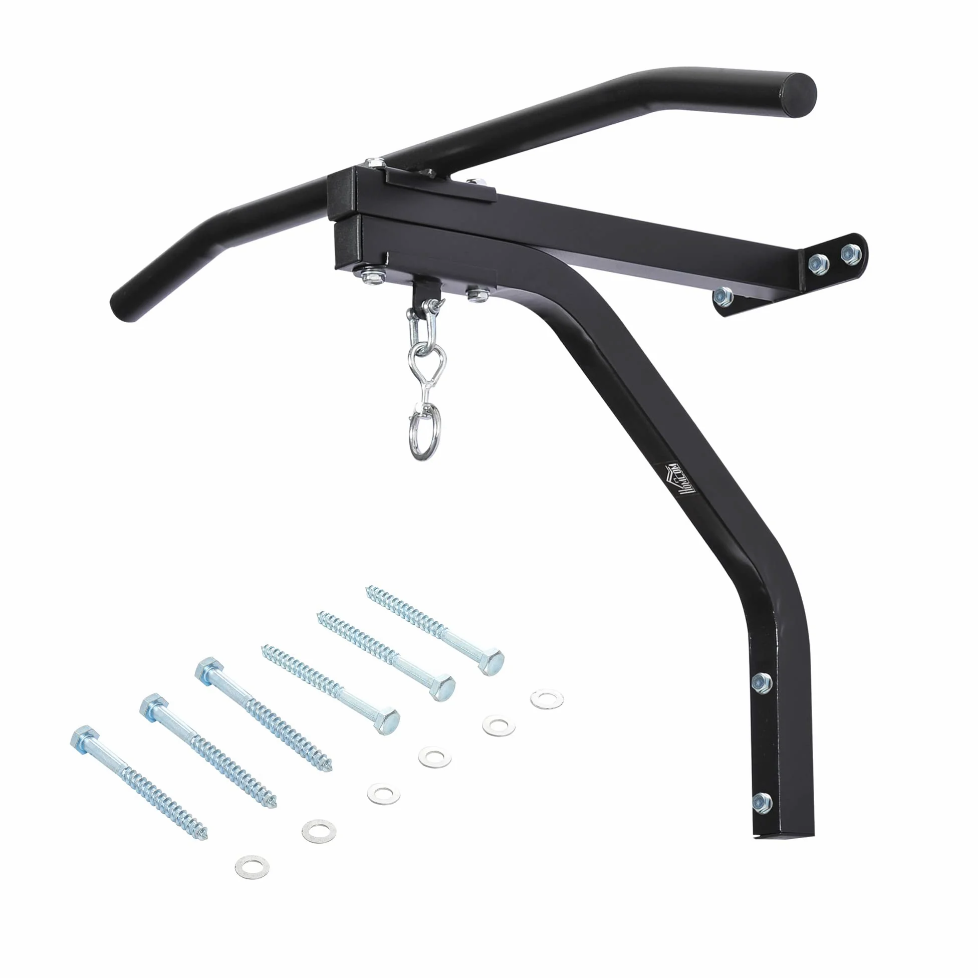 HOMCOM Barra de Dominadas 2 en 1 Pared Acero 130 kg 93x47x51 cm Negro