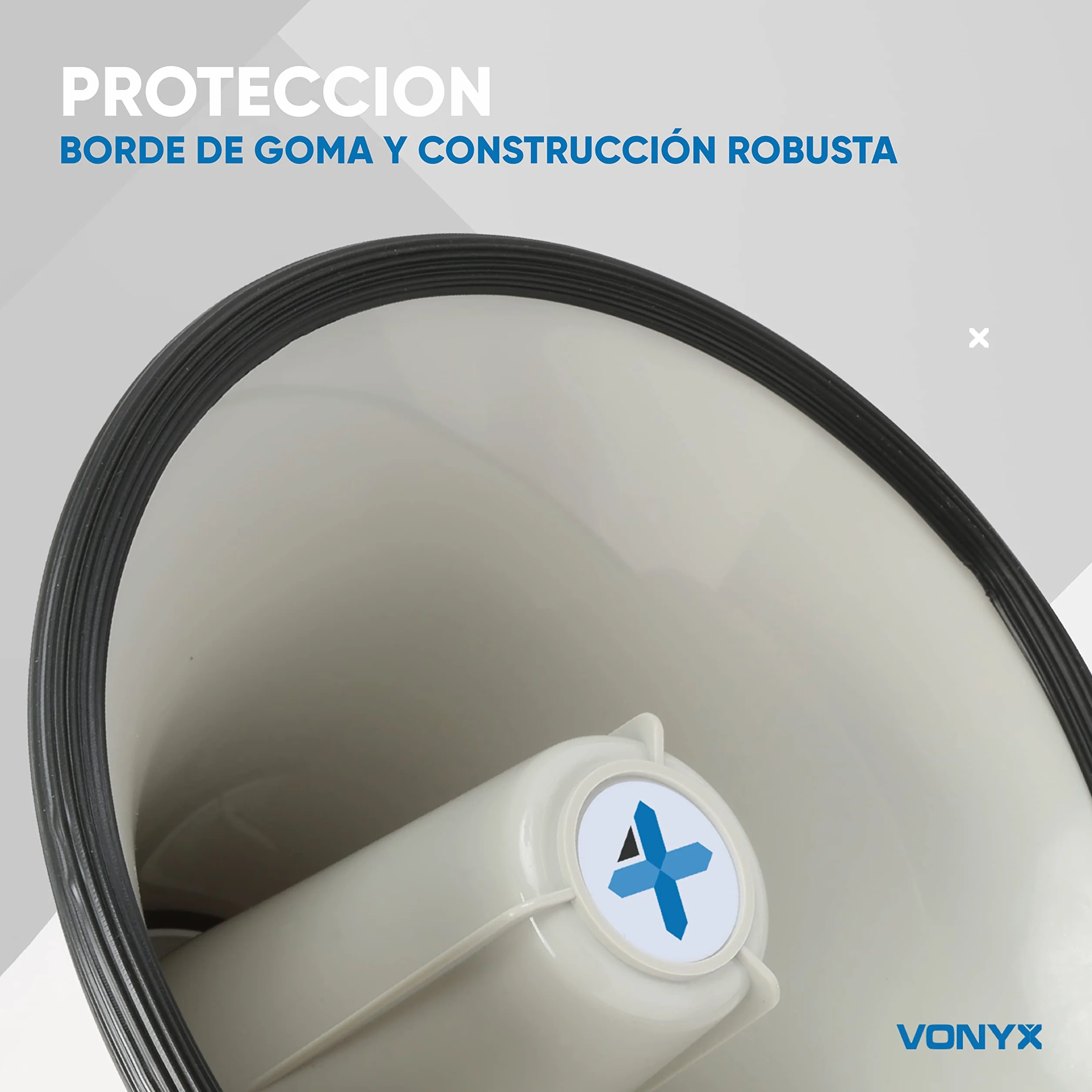 Vonyx MEG040 Megáfono Portátil 40W, Alcance 1 km, Micrófono, Grabación y Sirena