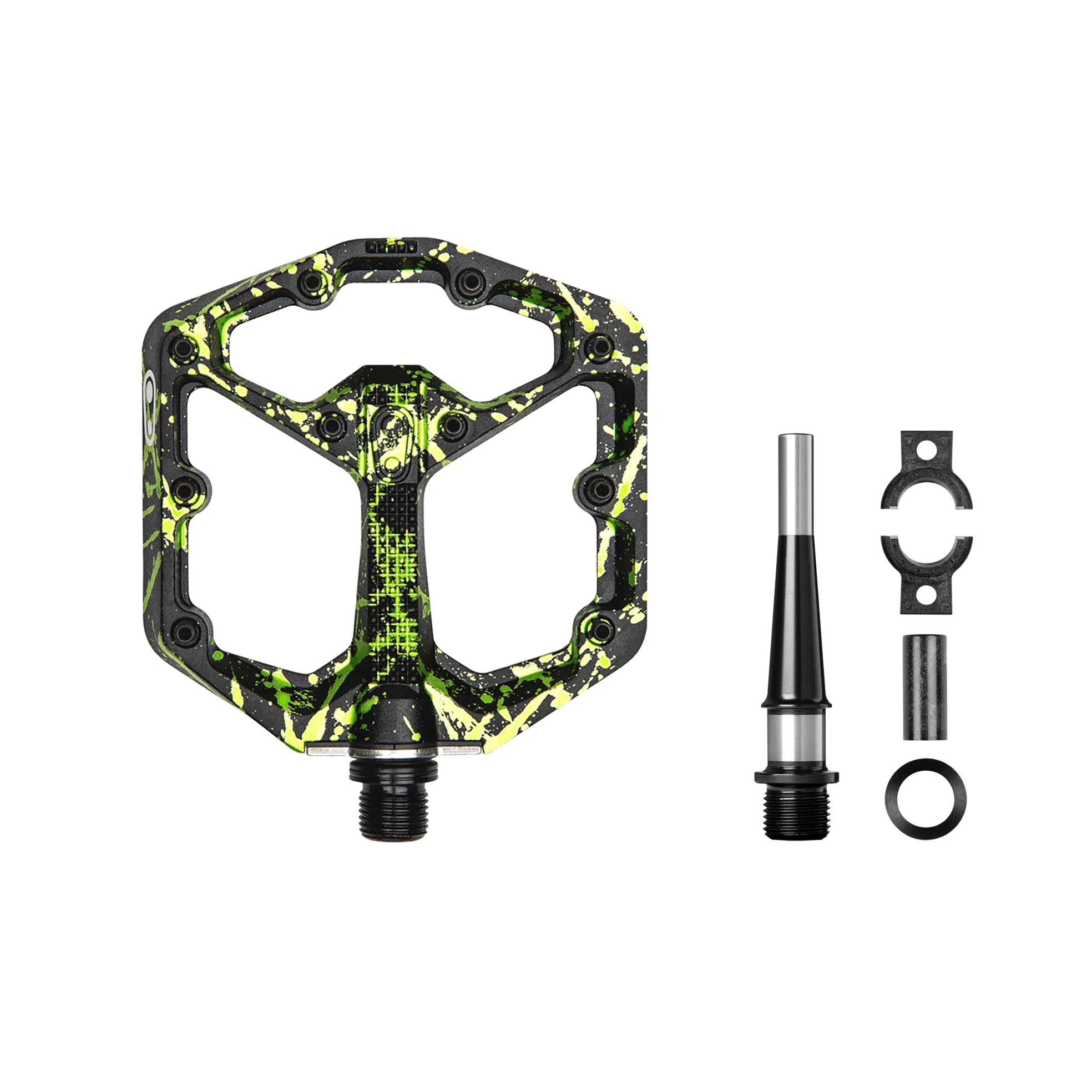 Crankbrothers Stamp 7 Mountainbike-Pedale - Splatter-Kollektion - MTB Enduro DH BMX konkave Plattform - Flaches Paar Fahrrad-Mountainbike-Pedale (verstellbare Stifte im Lieferumfang enthalten)