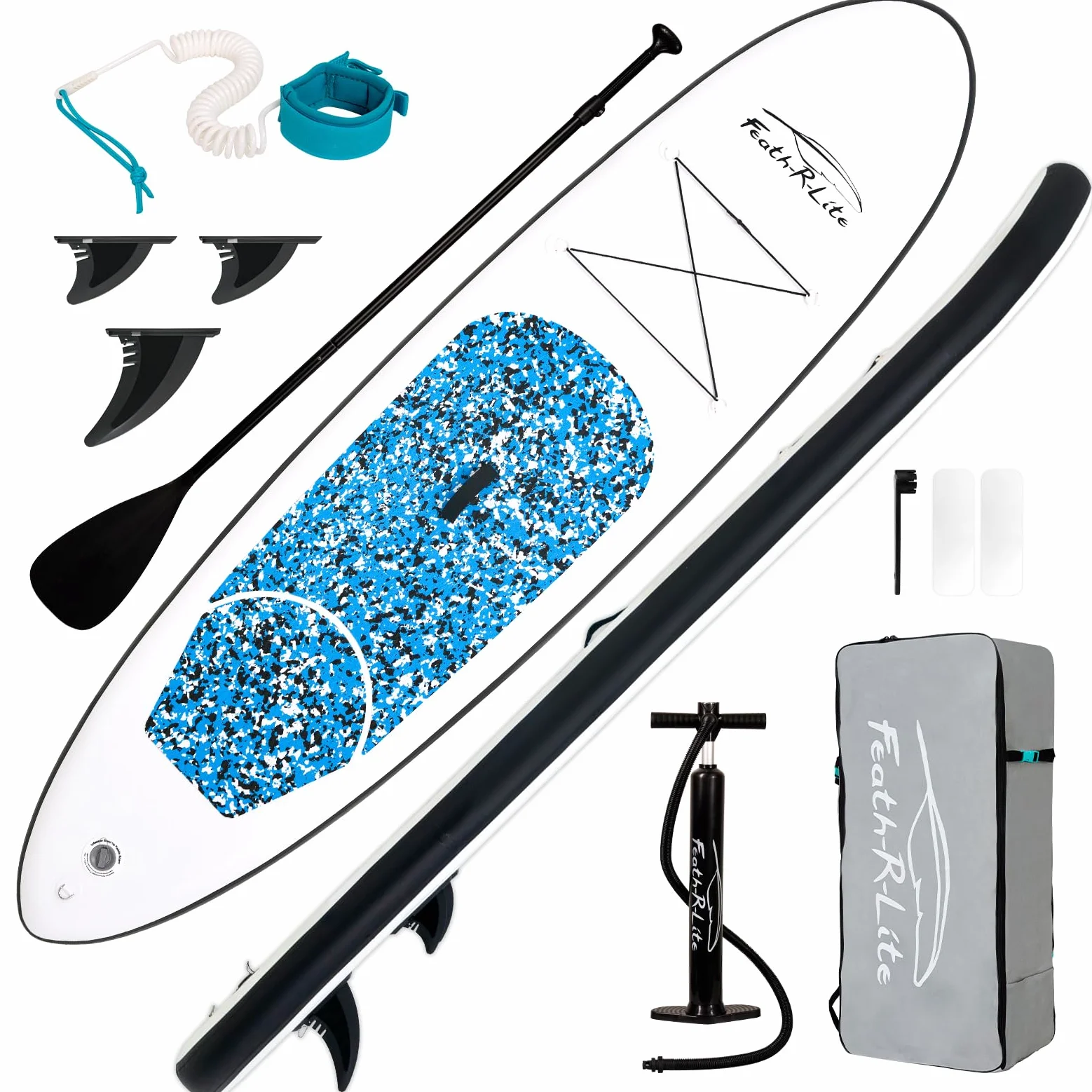 FunWater Tabla de Surf Hinchable de pie para Surf, Tabla de Surf Sup, Accesorios de Remo Ajustable, Bomba, Mochila de Viaje ISUP, Correa, Bolsa Impermeable, Tabla de Paddle para Adultos