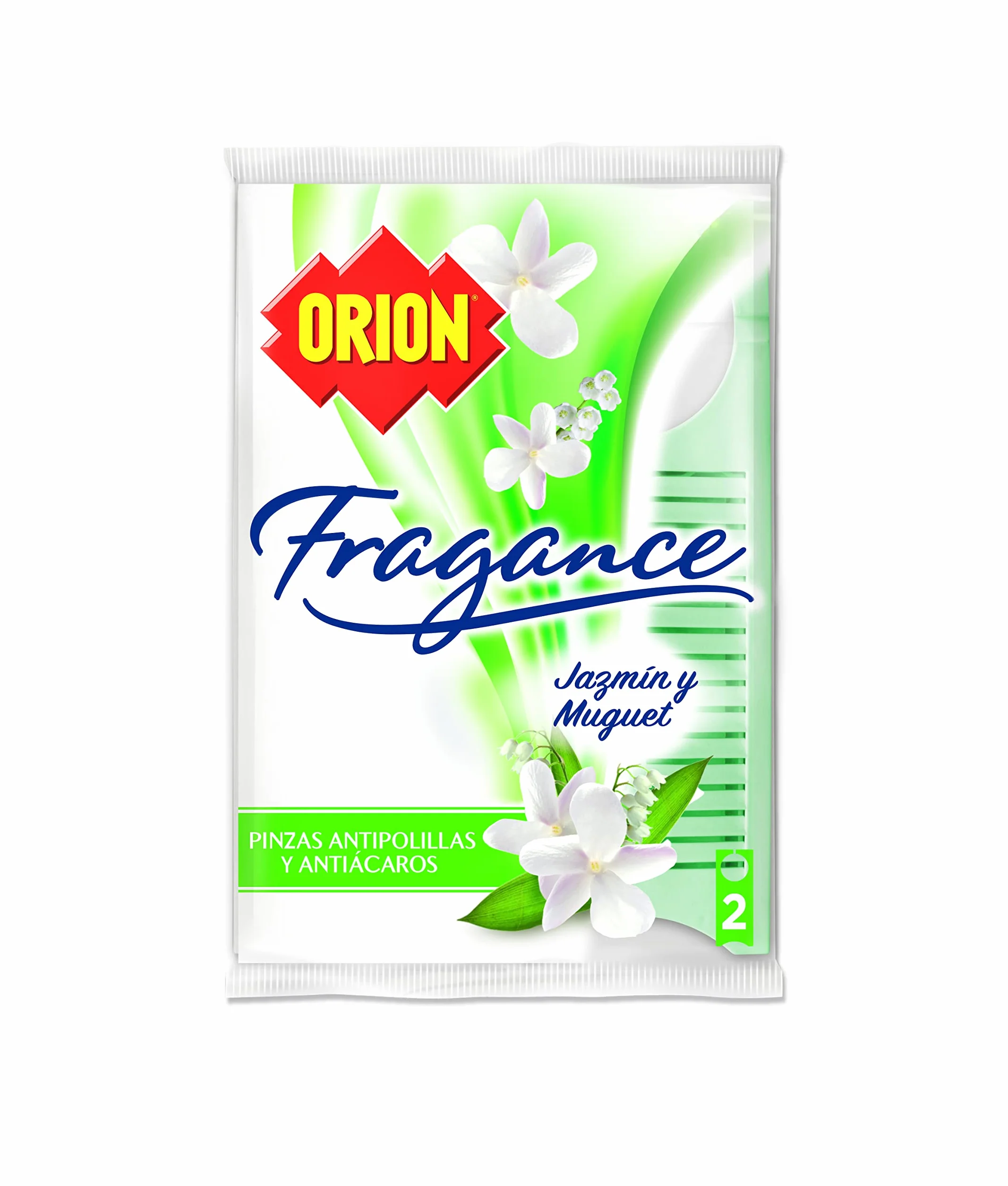 Pinzas Ambientadoras Antipolillas para Armarios Orion Fragance Aroma Jazmín y Muguet 2 Piezas