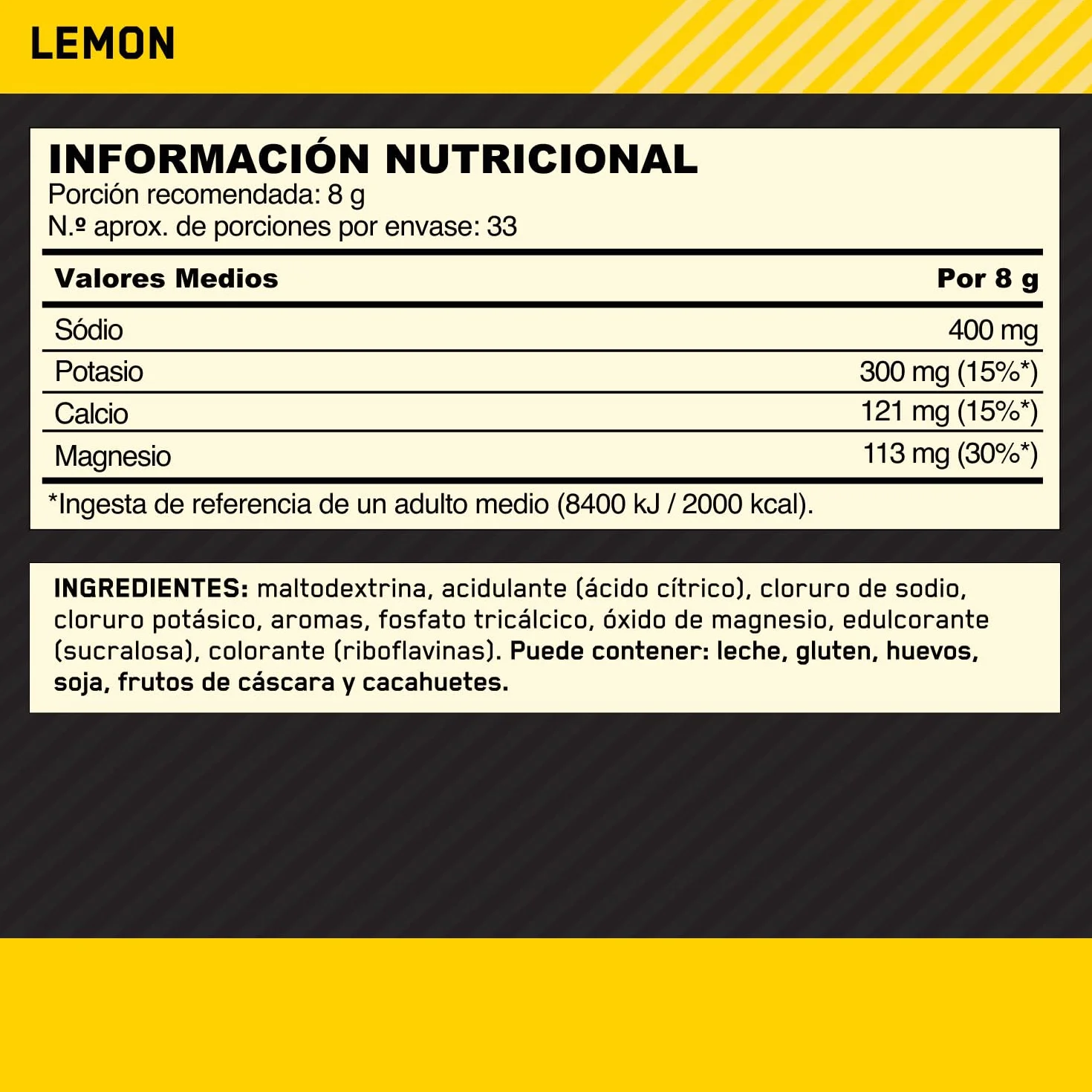 Optimum Nutrition Electrolitos en Polvo Sabor Limón 264 g 33 Raciones Sodio Magnesio Potasio