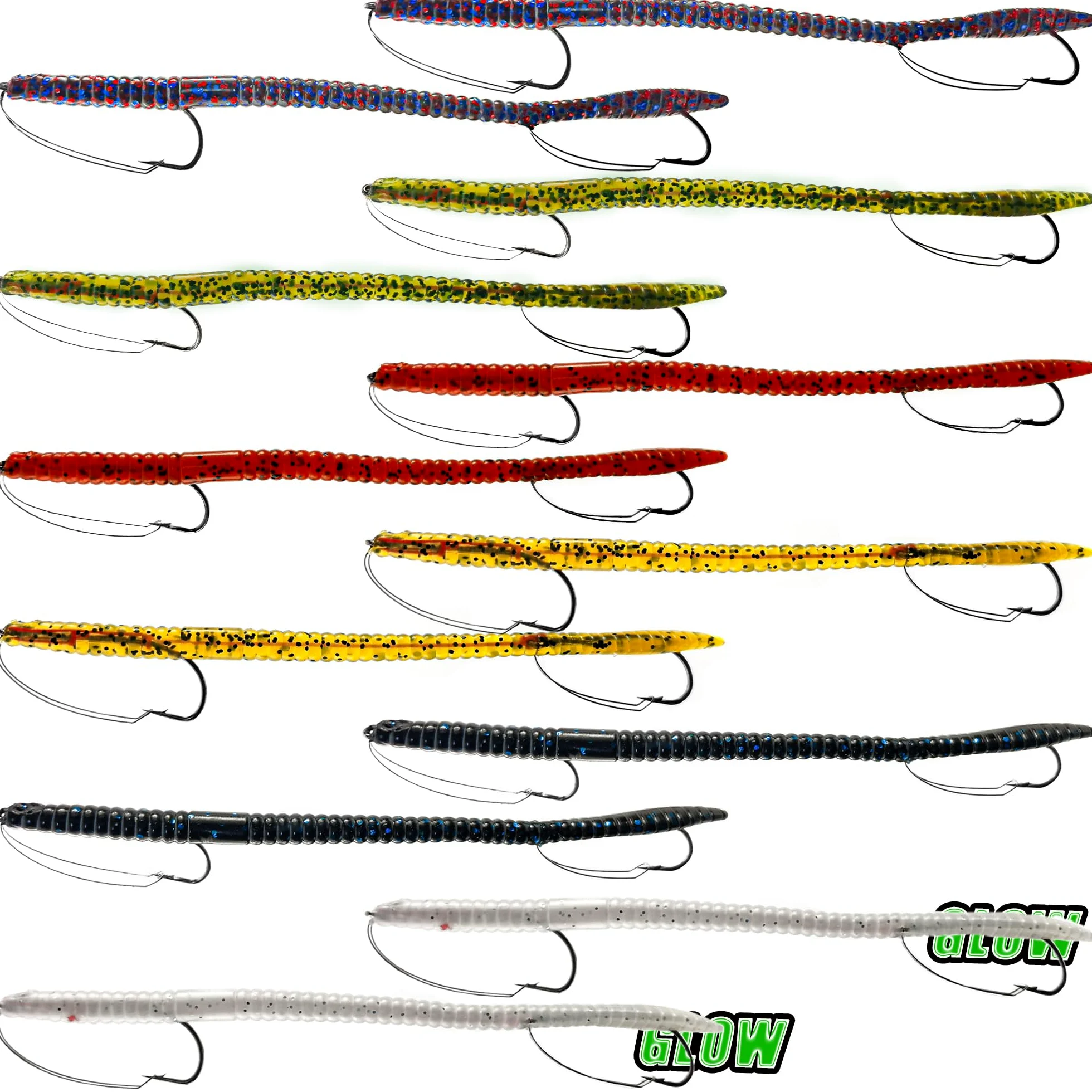 Señuelos de pesca, señuelos de lubina, sin malas hierbas, cebos de pesca biónicos preaparejados, señuelos de pesca de lubina, cebo de pesca de plástico suave para trucha, lucioperca, crappie,