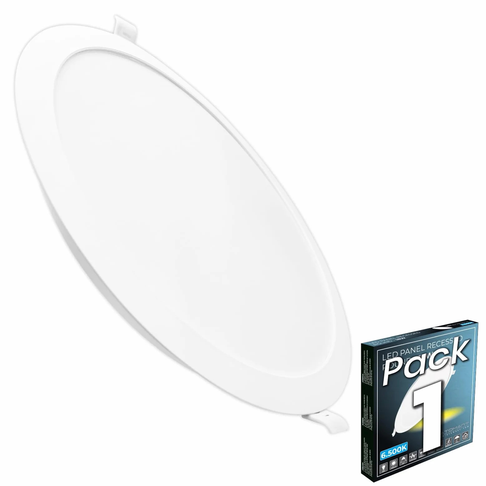 LED ATOMANT Downlight Panel Redondo 18W 6500K 1650lm 220mm Blanco Frio