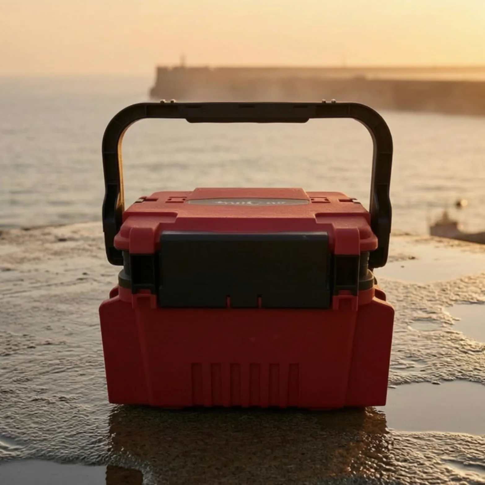Caja Pesca con Asa Multiusos, Rojo, Pequeño | Construcción Compacta y Ligera, Caja Aparejos Pesca, Organizador Aparejos, para Garaje, Pescadores