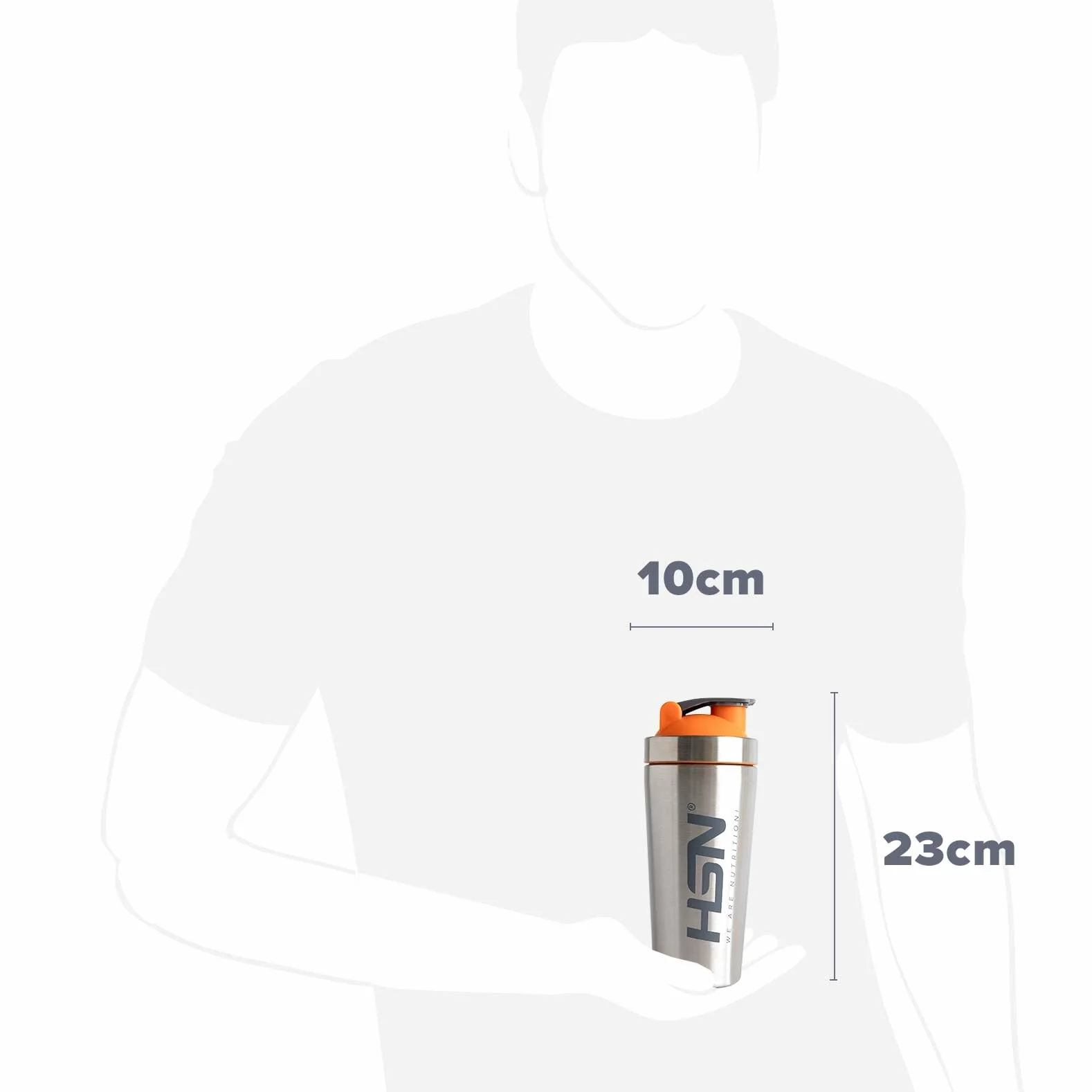 HSN Shaker We Are Nutrition! Acero Inoxidable 739ml Vaso Mezclador con Cierre Anti-Fugas
