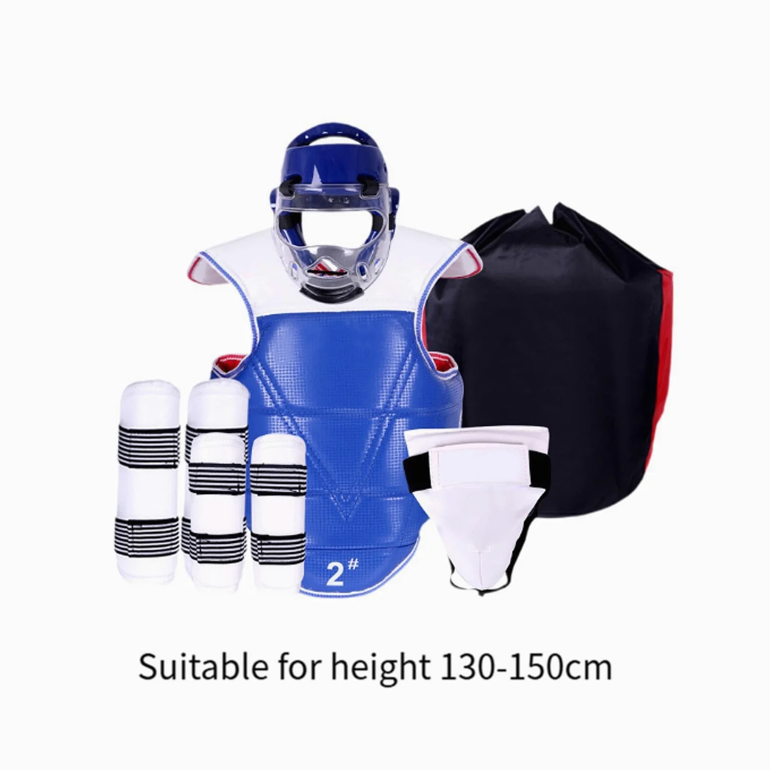 harayaa Conjunto de Equipamiento de Kárate, Equipo de Protección de Taekwondo Que Incluye Un Chaleco Protector de Espinillas para Boxeo.