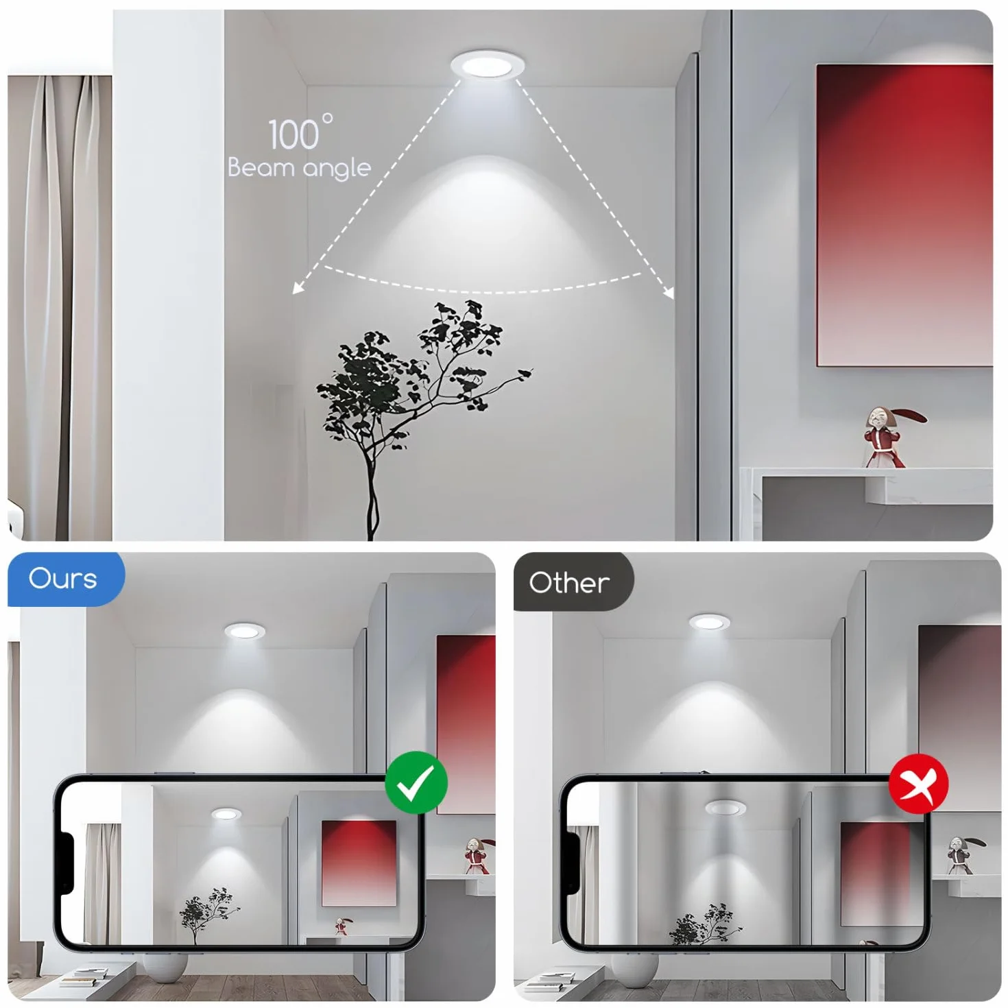 Aigostar Downlight LED Empotrable Redondo 6W 6500K Luz Blanca Fría 6 Pack