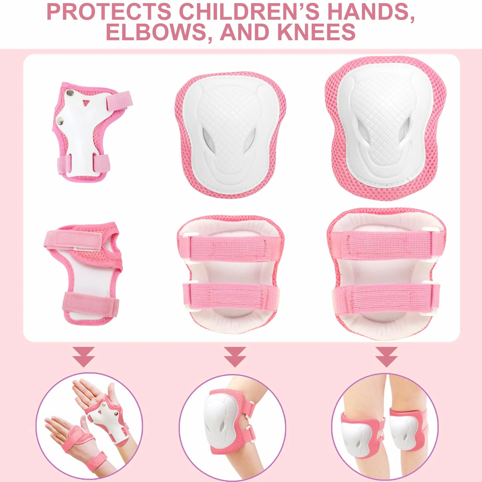 Kamugo Equipo de Protección Ajustable para Niños - Casco, Rodilleras, Coderas, Guantes para Bicicleta, Skateboard y Deportes Extremos
