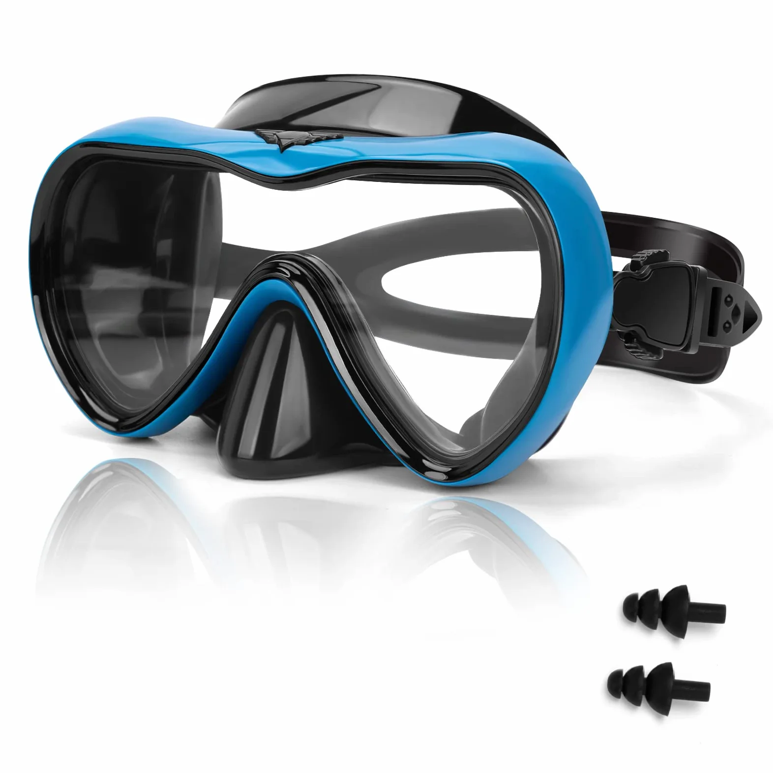 Gafas de natación, gafas de buceo antivaho con cubierta para la nariz, máscara de buceo de silicona antifugas para adultos, máscara de natación de vidrio templado HD de 180 grados para esnórquel con