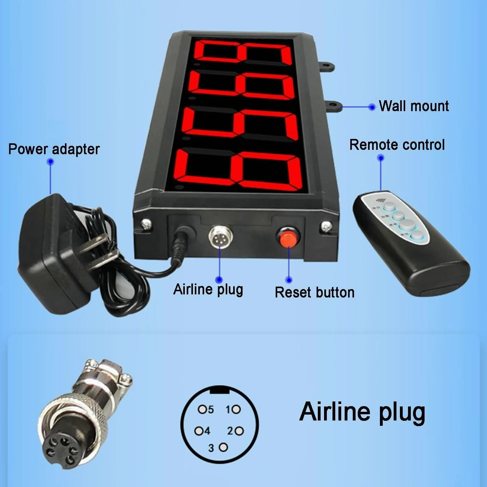 Contador digital con pantalla grande para conteo de personas y vehículos, ideal para líneas de montaje y cintas transportadoras