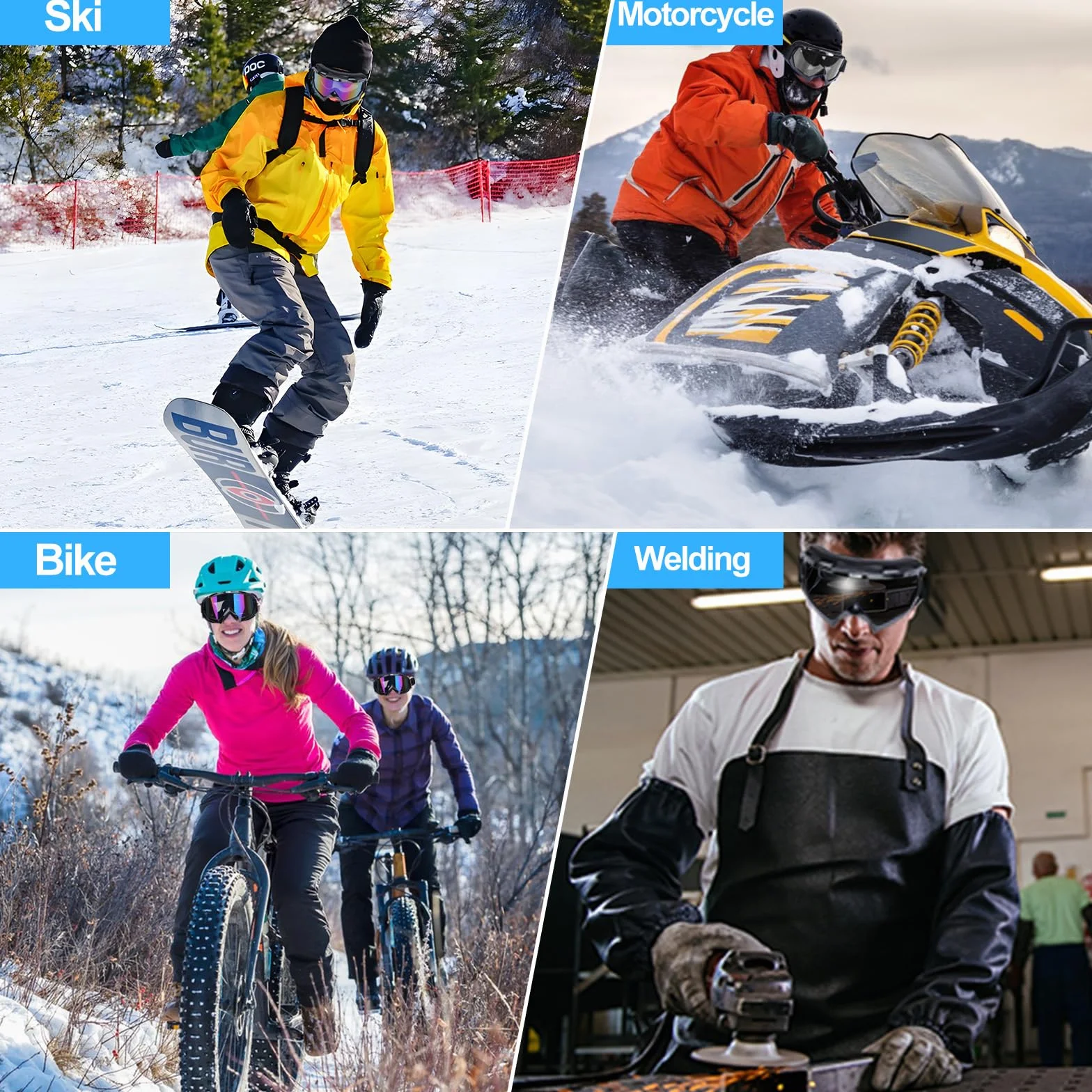 Gafas de Sol Esquí Máscara Gafas Esqui Gafas de Motocross con Protección UV para Snowboard Esquí, Skating y Otros Deportes de Nieve para Hombres/Mujeres/Jóvenes