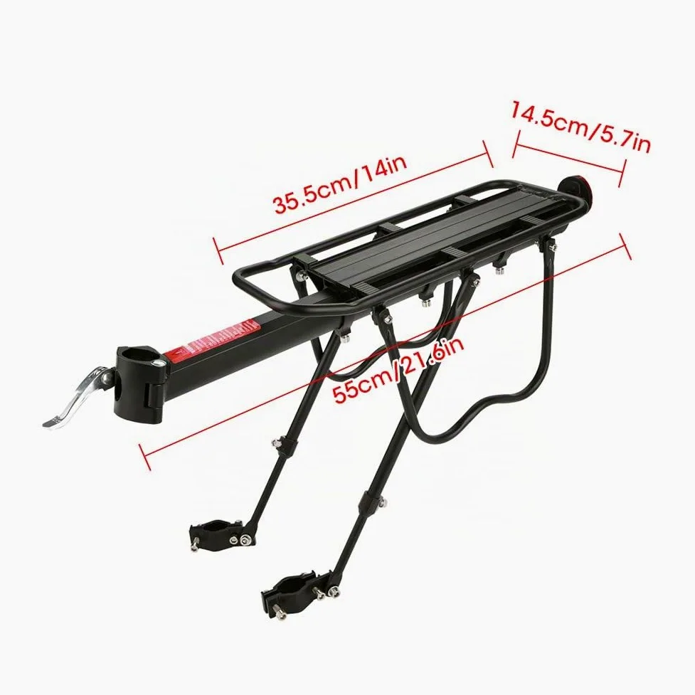 Estante trasero ajustable para bicicleta, asiento de bicicleta de aleación de aluminio, estante de equipaje, soporte trasero universal para bicicleta de montaña, equipo de ciclismo con accesorio para