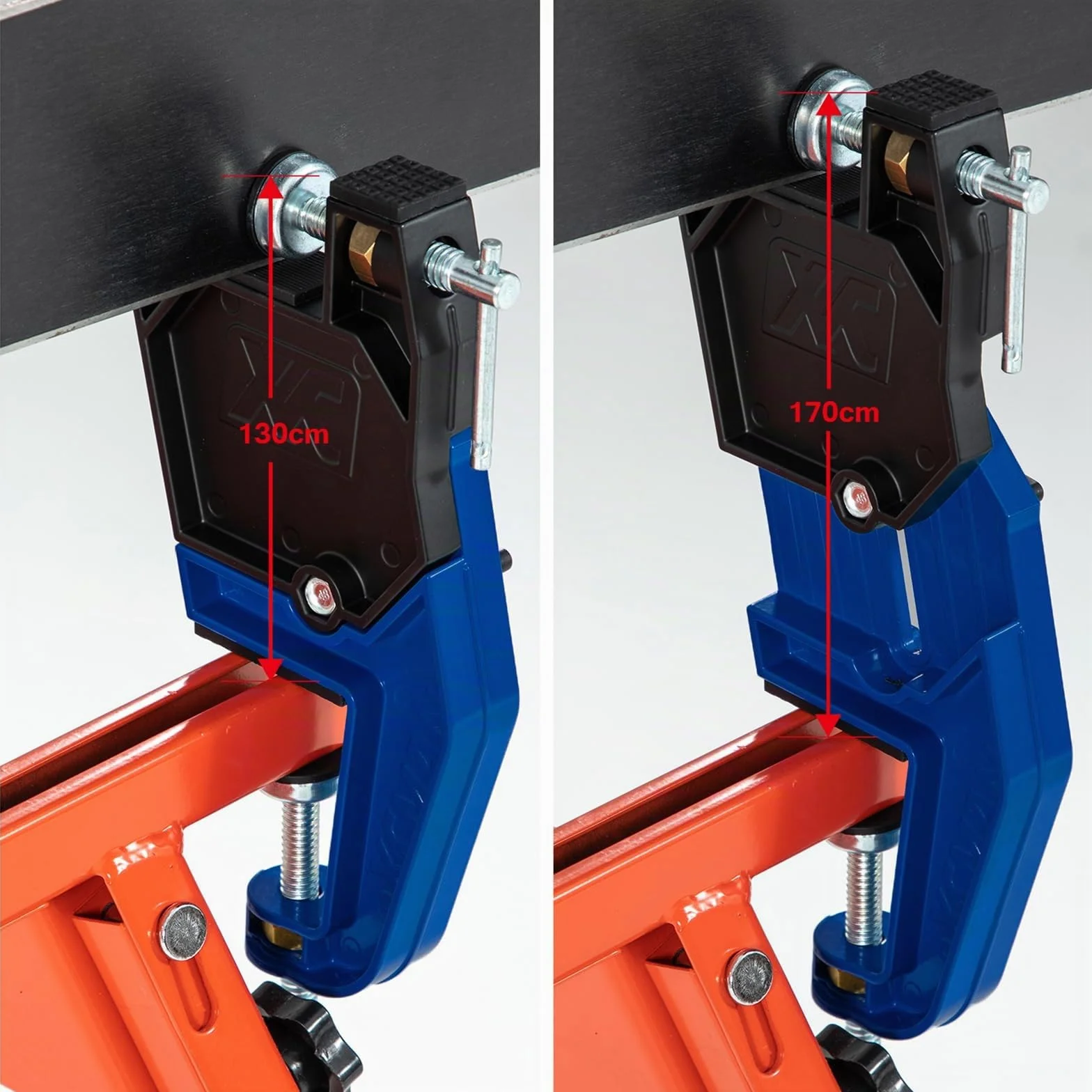 XCMAN Alpine Ski Vise PRO - Tornillo de banco para afinación y encerado de esquí, ángulo y altura ajustables, duradero y estable, la mandíbula se abre hasta 105 mm