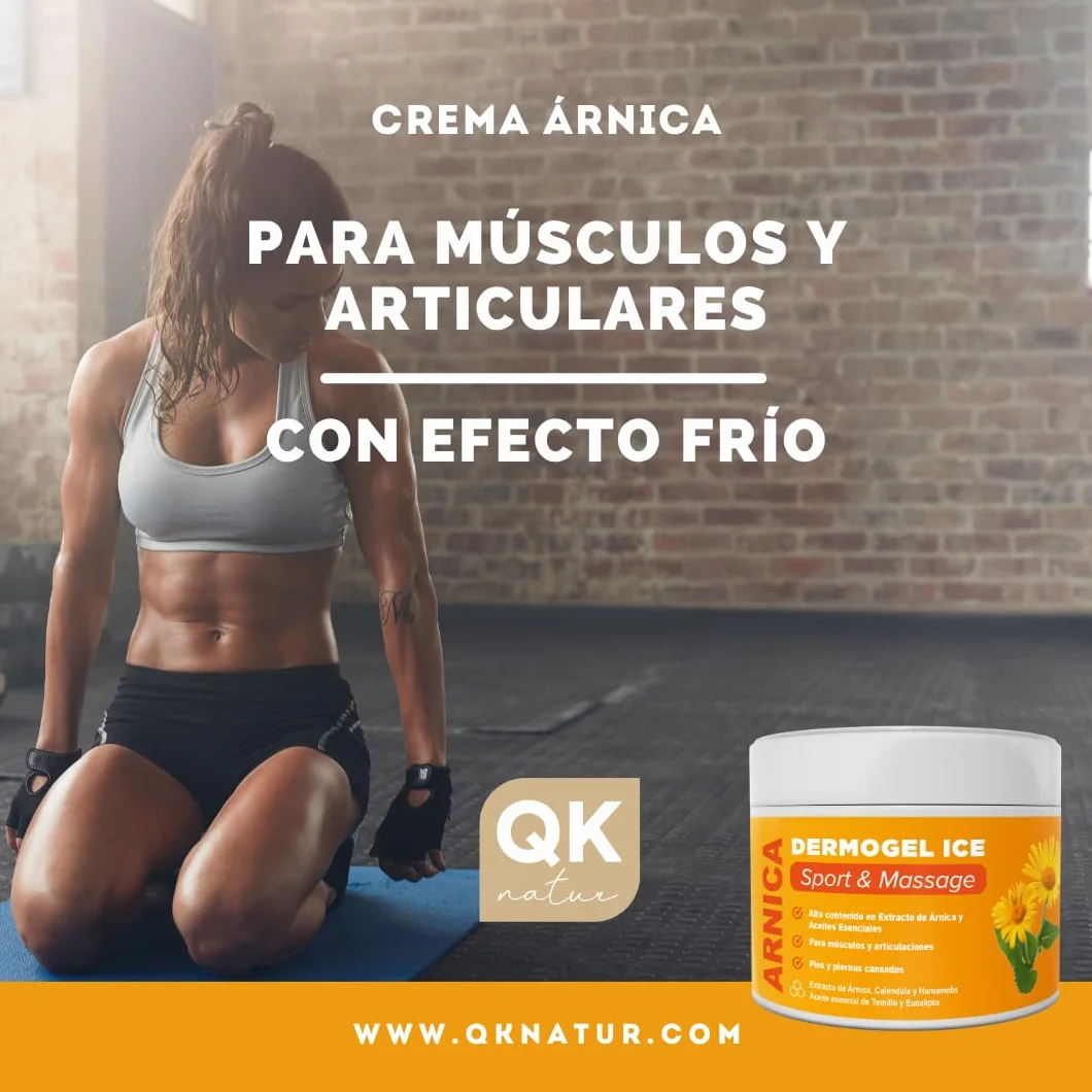 QKnatur GEL CREMA ARNICA MONTANA 300 ml Acción Intensa Frio Masajes Musculares Articulaciones