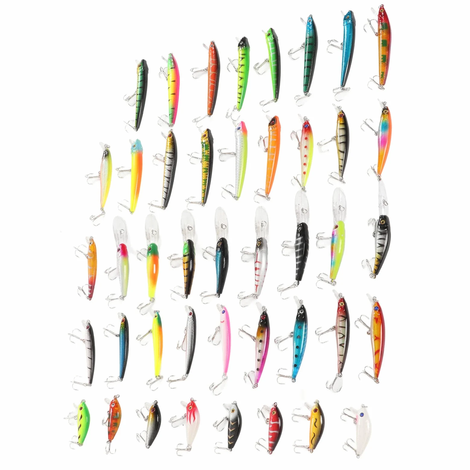 Kit de Señuelos de Pesca de 43 Uds., Cebo Artificial, Señuelos de Pececillo Duraderos para Entusiastas de la Pesca de Agua Dulce y Salada