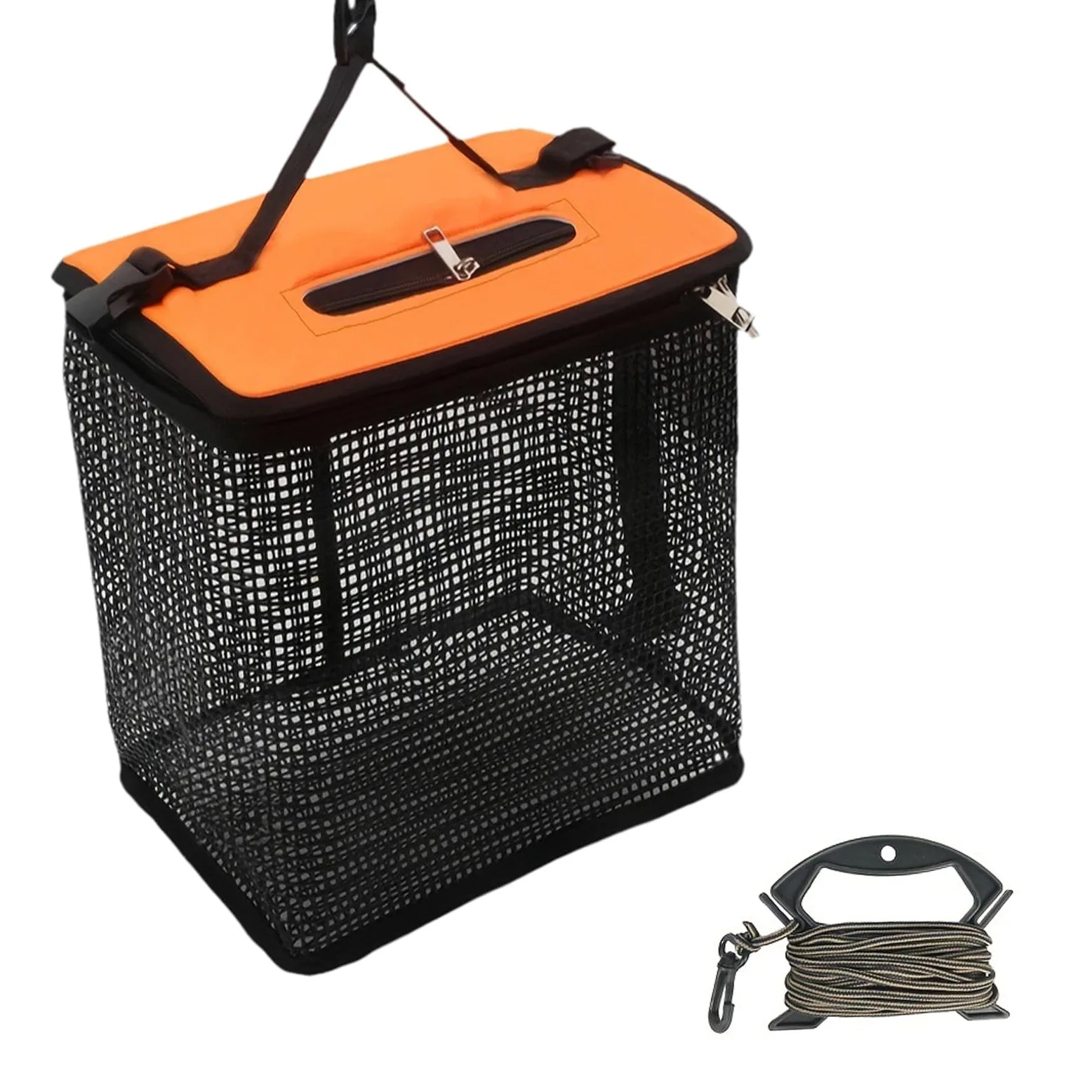 KESOTO Cesta Flotante para Peces Bolsa de Almacenamiento de Peces Plegable Red de Pesca Portátil Cesta de Protección con Nailon Adecuada para Pesca en Agua D