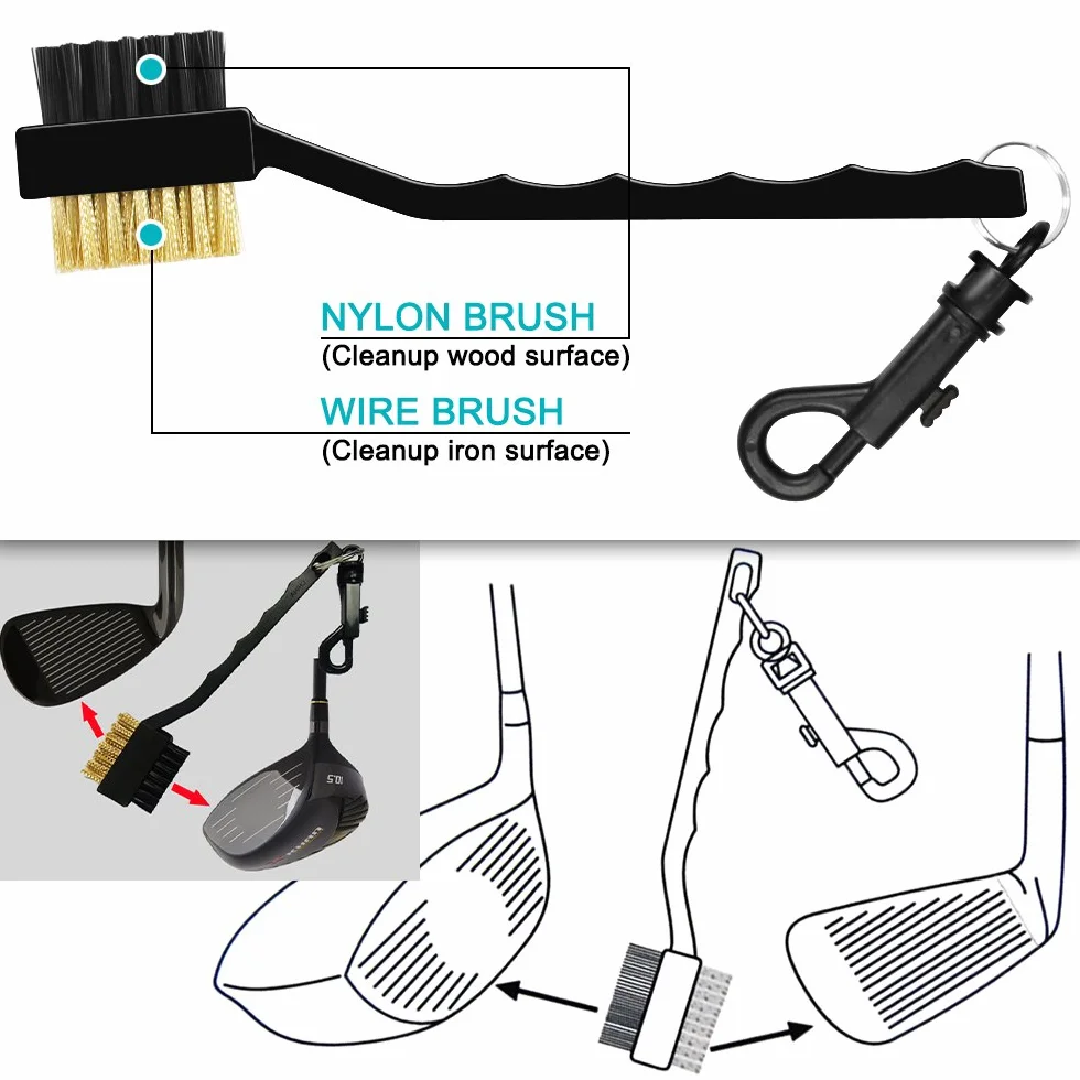 SENHAI Rascador y Cepillo para Palos de Golf, Kit de Limpieza y de Afilado para Ranuras Cabeza Hierros, Accesorios de Golf