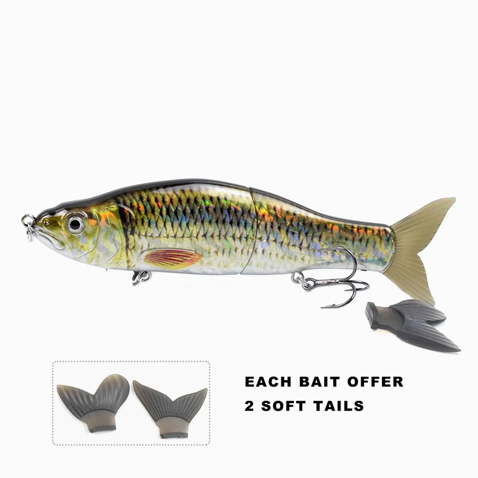 Señuelos de Pesca Señuelos de Pesca Flotante Deslizante Shank wobblers Duro Cebo Artificial Bajo Pike Pesca Juntas de la Pesca Switebait Tackle 2pcs Cebos Artificiales (Color : 1)