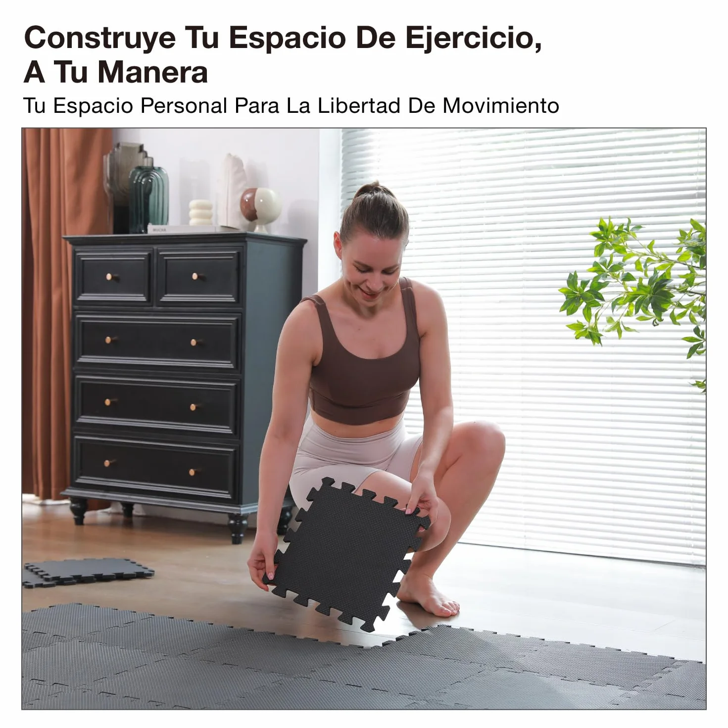 AIRHOP Juego de 18 Alfombrillas para Suelo de Gimnasio, Espuma EVA de Alta Densidad, Antideslizantes y de Alta amortiguación, Ideales para Yoga y Fitness, Gimnasio en casa, 30x30 cm