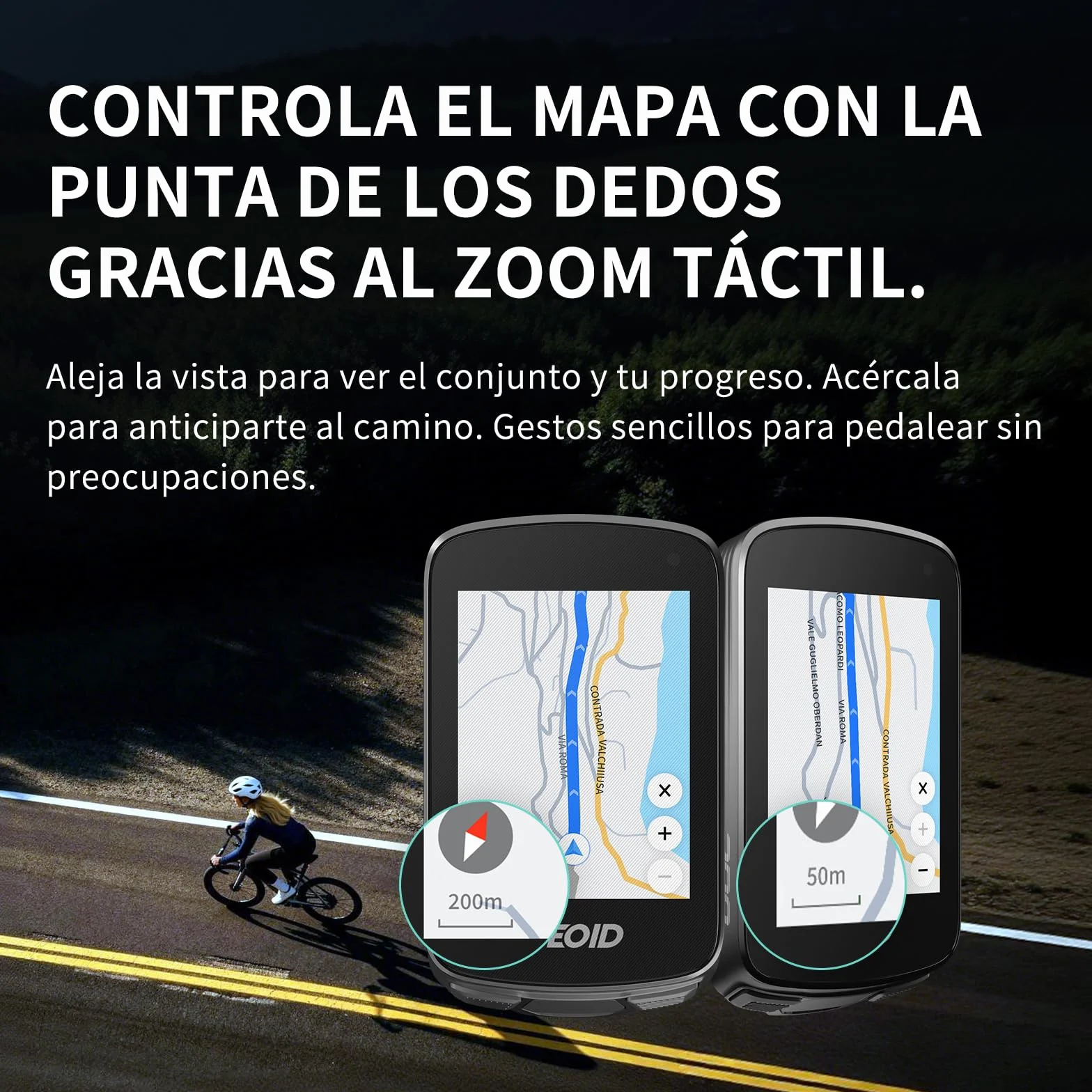 GEOID CC700 Pro GPS Ciclocomputador Touchscreen 2,8 Pulgadas con Mapas Completos – Ciclocomputador Bicicleta GPS Sin Cables con Navegación por Mapa, IPX7 Impermeable