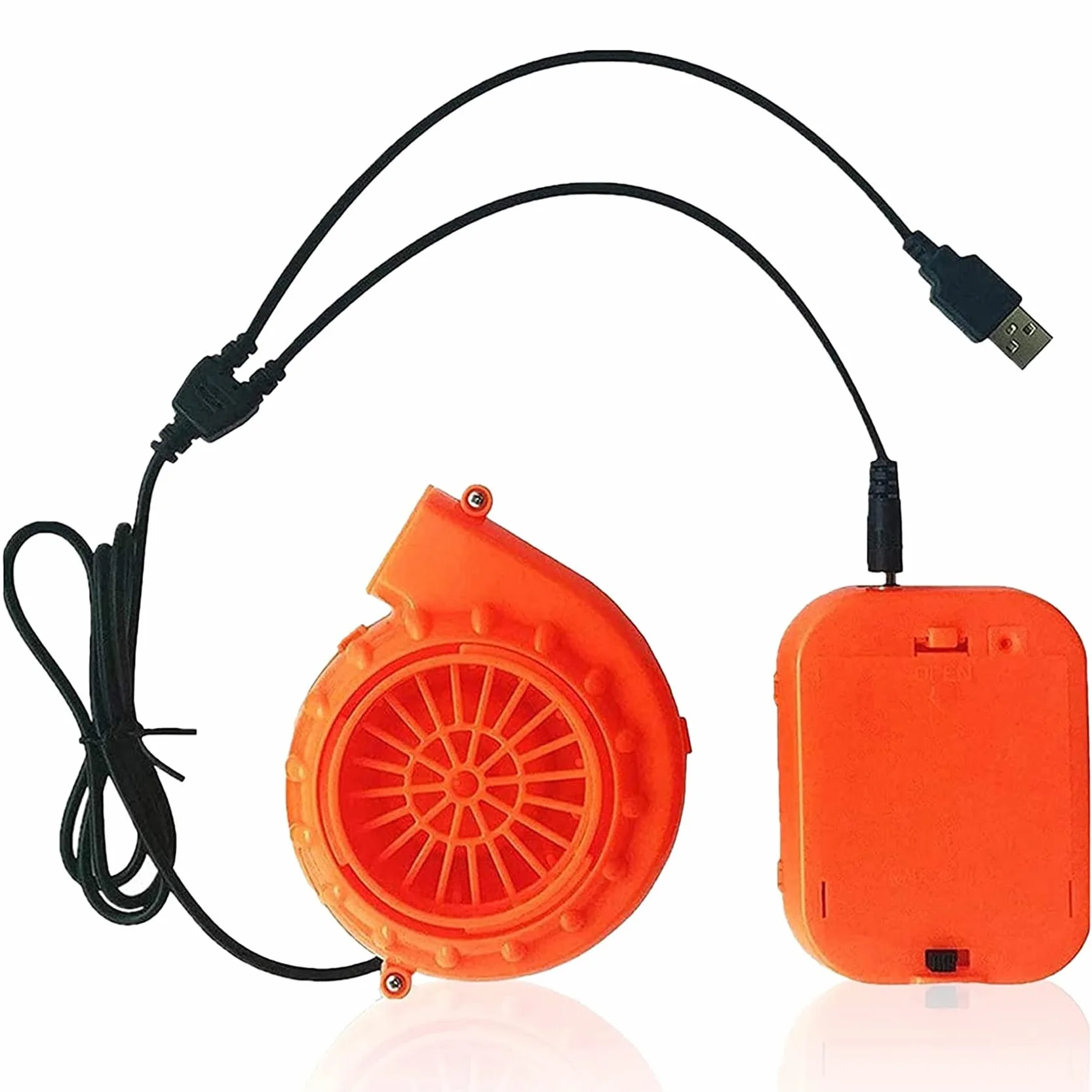 Ventilador Soplador para Disfraz de Dinosaurio o Cabeza de Mascota U de Disfraces Inflables, Naranja
