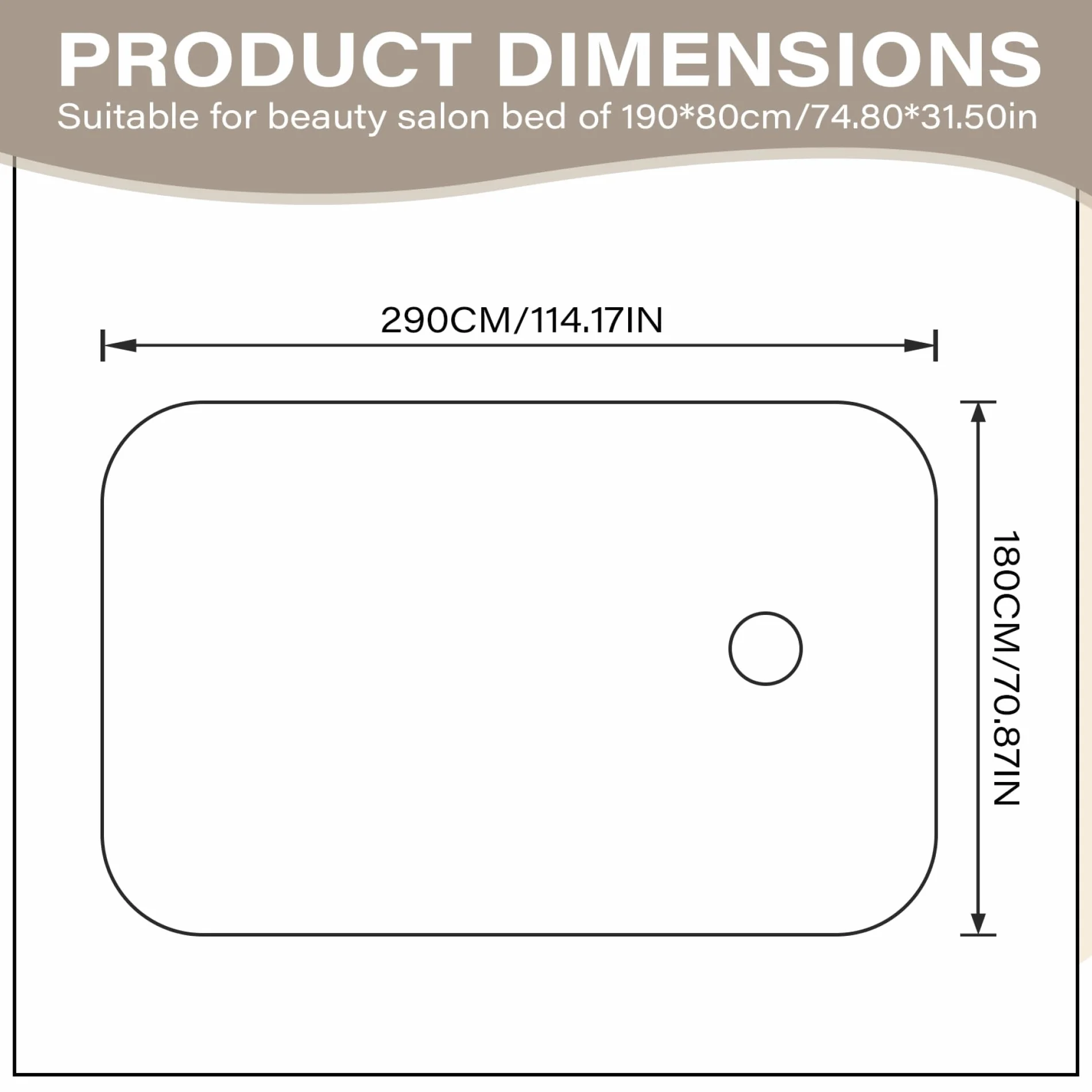 Cubierta de mesa de masaje 190x80 cm con orificio para la cara, transpirable, color caqui para salón