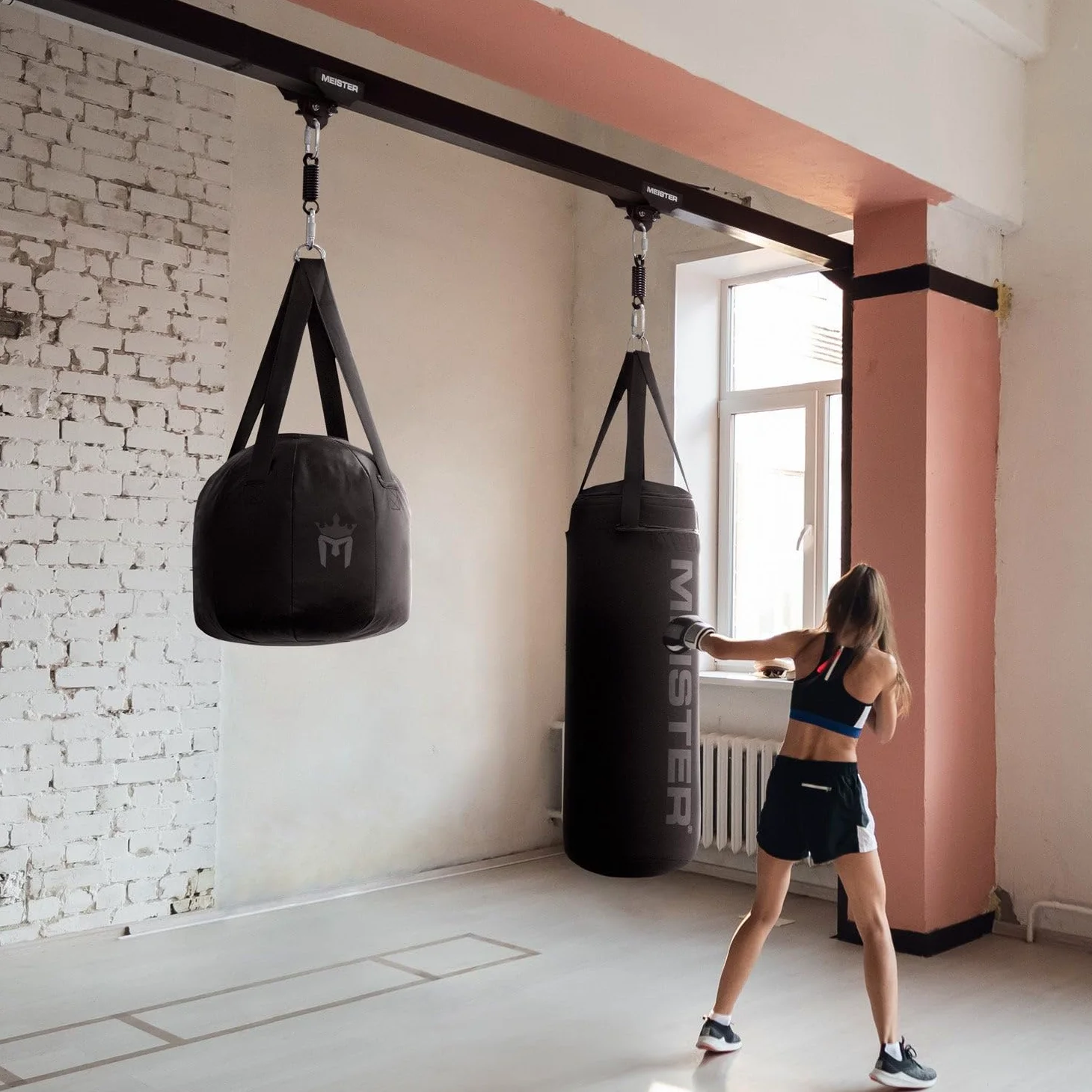 Meister Soporte de viga rodante con frenos para boxeo y artes marciales mixtas