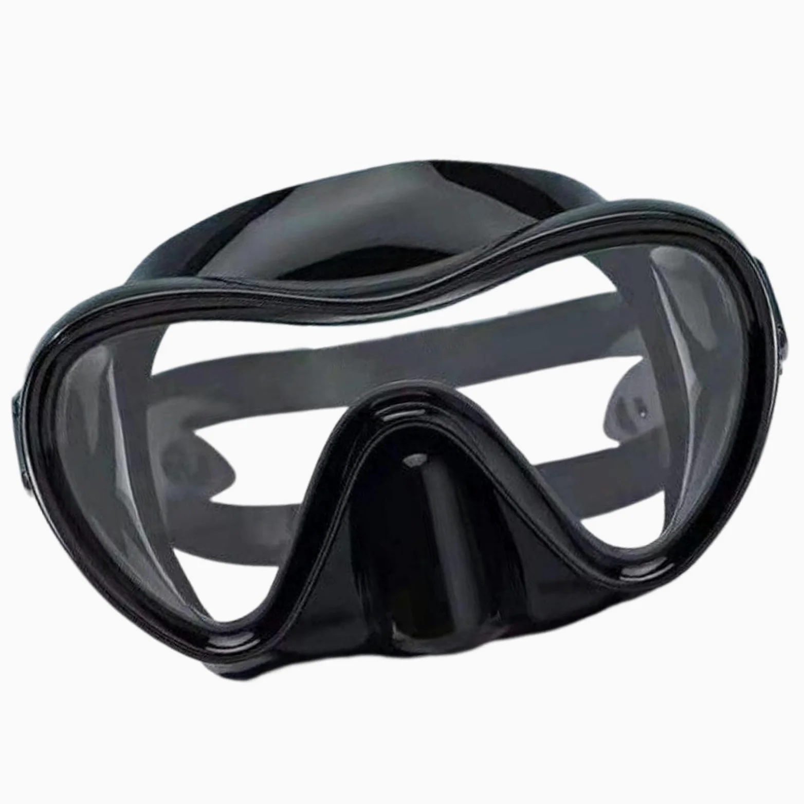Máscara de buceo para adultos, a prueba de fugas, sin empañamiento, gafas de buceo, color negro