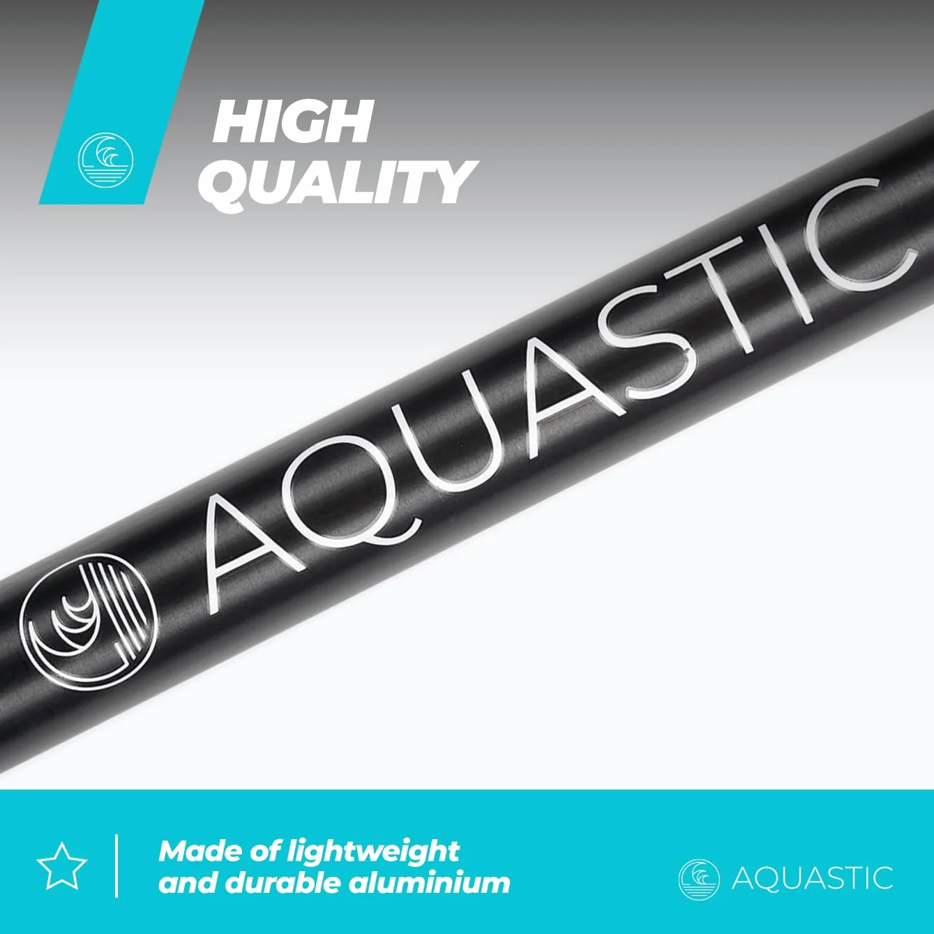 AQUASTIC, Remo Sup AQS-SPD de 3 Piezas Ajustable de Aluminio Reforzado con Fibra de Vidrio polea Resistente Negro