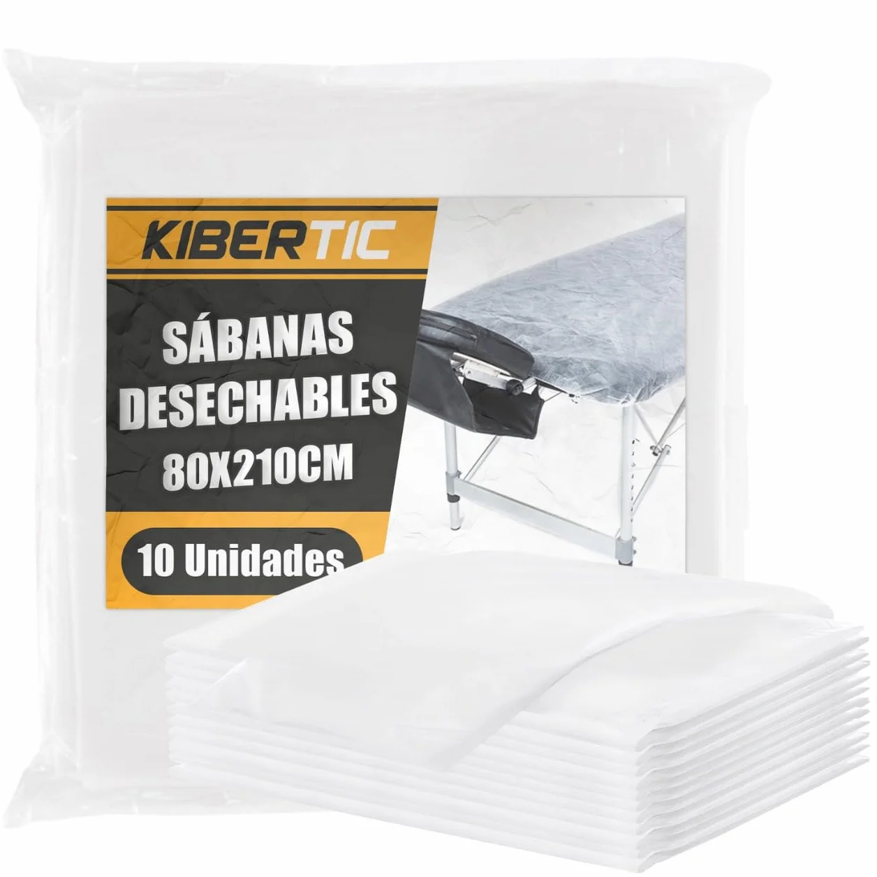 Sábanas de Camilla Ajustables Desechables 80x210cm TNT SMS Funda Camilla Masaje Blanca