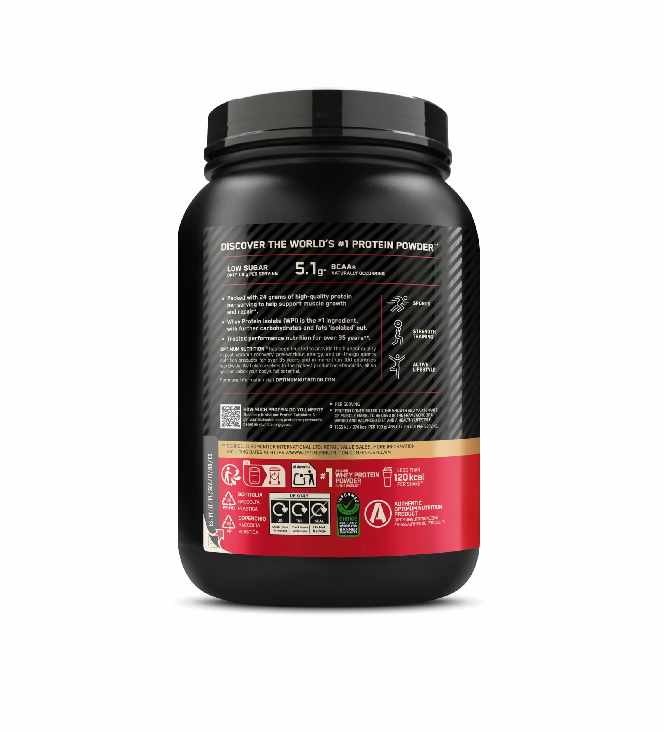 Optimum Nutrition Gold Standard 100% Whey Proteína en Polvo Doble Chocolate 899g 29 Servicios