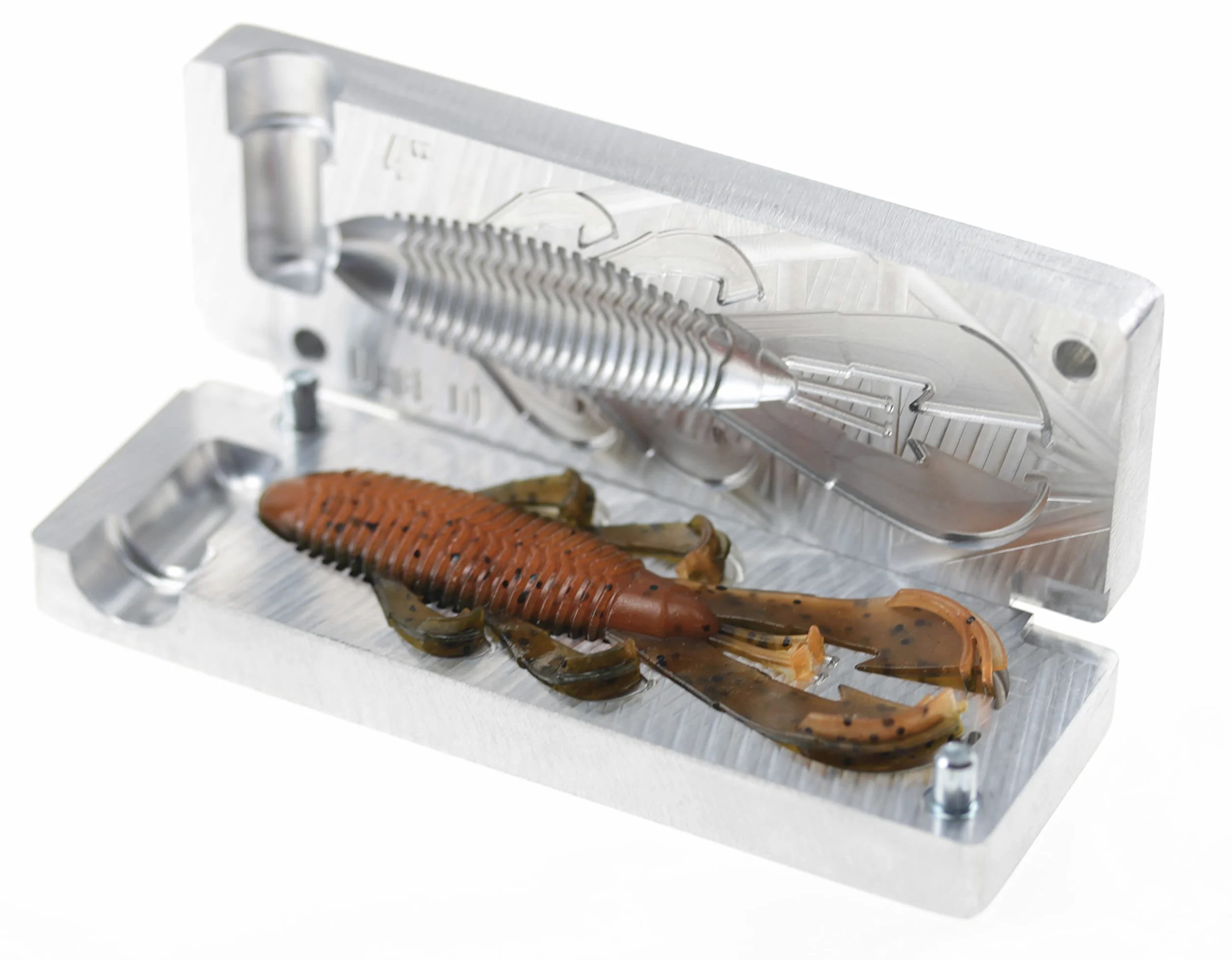 Best_nj Molde de plástico suave para señuelos Googan Bandito Bug 4 pulgadas (CNC aluminio) dos cavidades