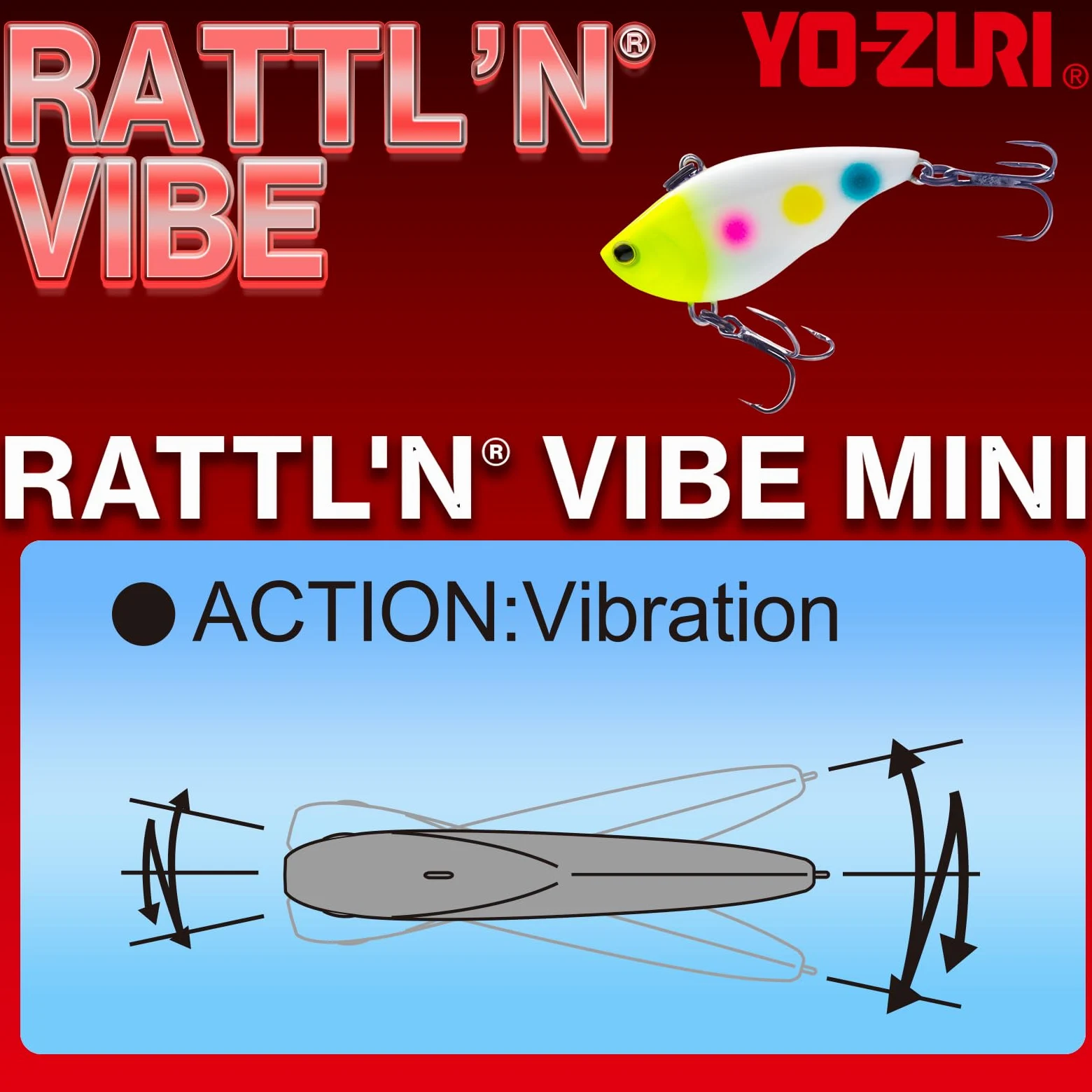 Yo-Zuri Rattl'n Vibe Mini Señuelo, Unisex, Purple Back Chartreuse, 1-5/8"