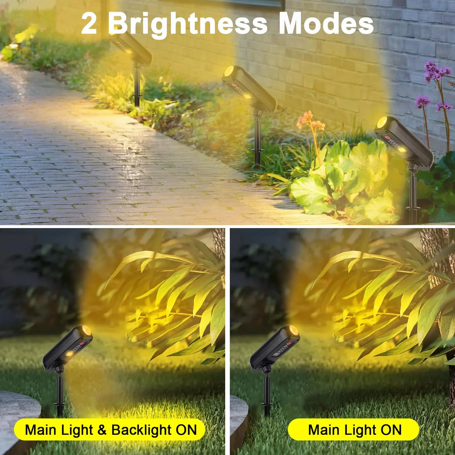 T-SUN 4 Piezas Luces Solares Exterior 3000K IP65 Impermeable 360° Ajustable