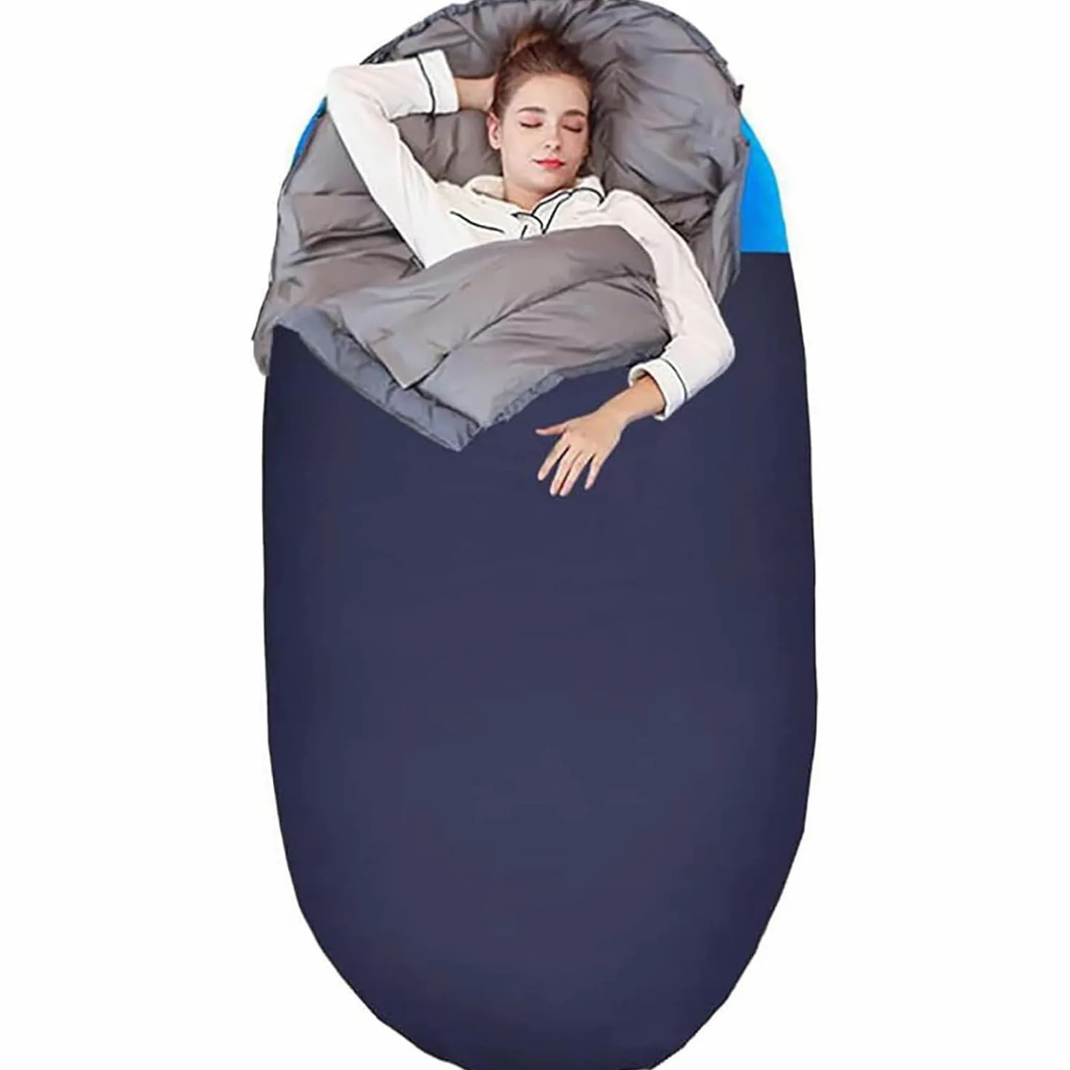 McbeAn Saco De Dormir Ultraligero para Exteriores, Saco De Dormir De Plumas En Forma De Huevo, Cálido Y Transpirable, Espacio Espacioso, para Clima Frío De Invierno, Camping, Senderismo En Clima Frío