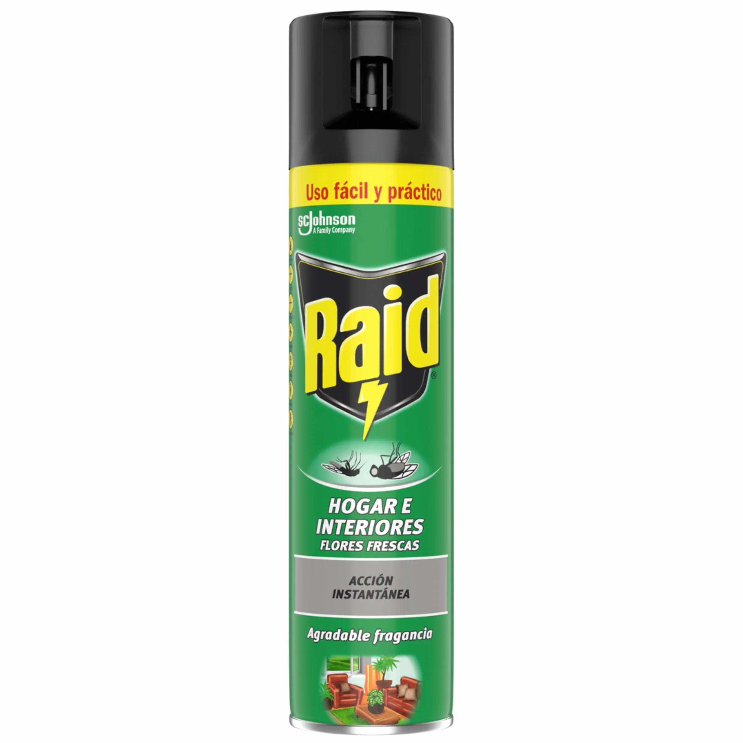 Raid Spray Insecticida Aerosol Hogar Interiores 400ml