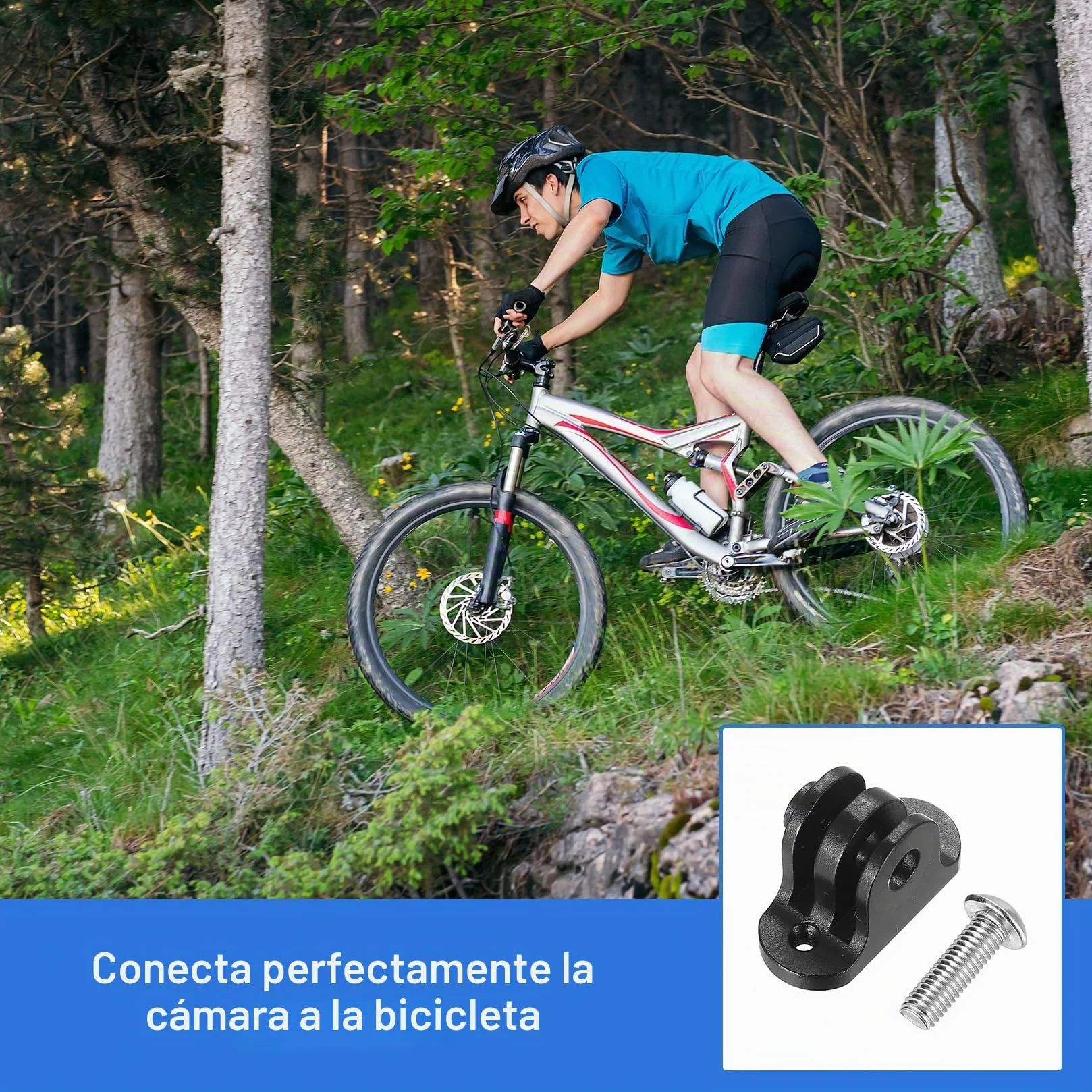 1 Juego Soporte Universal para Gopro y, Montaje para Bicicleta de Cámara de Acción y Computadora, Compatible con Edge (Distancia Entre Agujeros 22-24mm)