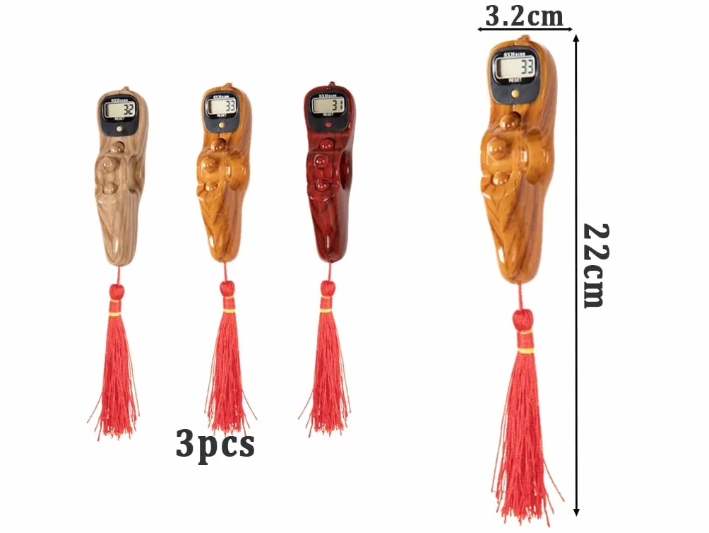 Anlising Digital Beads Counter, 3 unidades de cuentas digitales, contadores de perlas de Buda, contador de cuentas de oración musulmana, contador de cuentas de Buda, contador de cuentas para