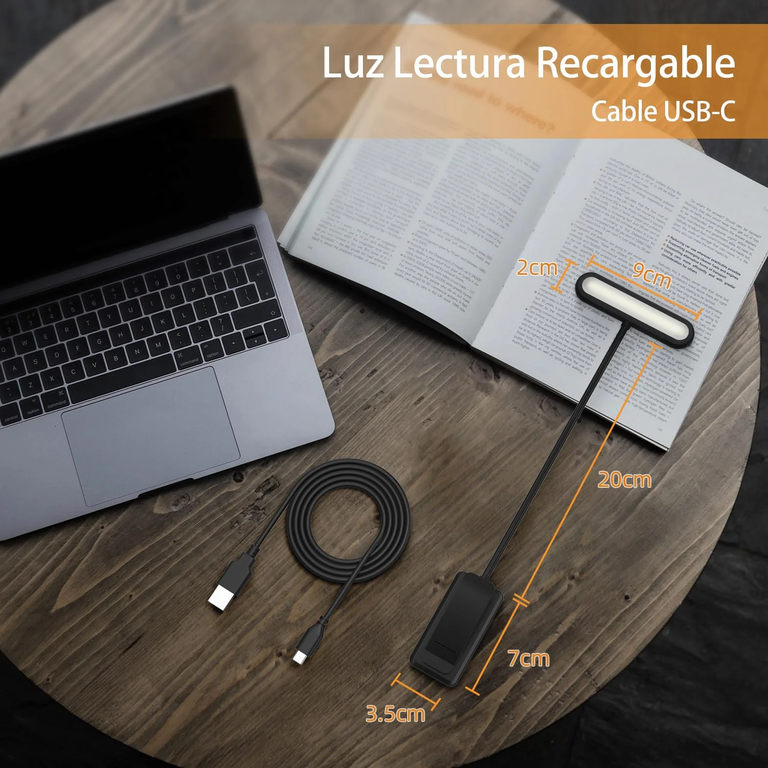 iFalarila Luz Lectura Recargable 12 LED 360° Ajustable RA>95 para Leer en La Cama