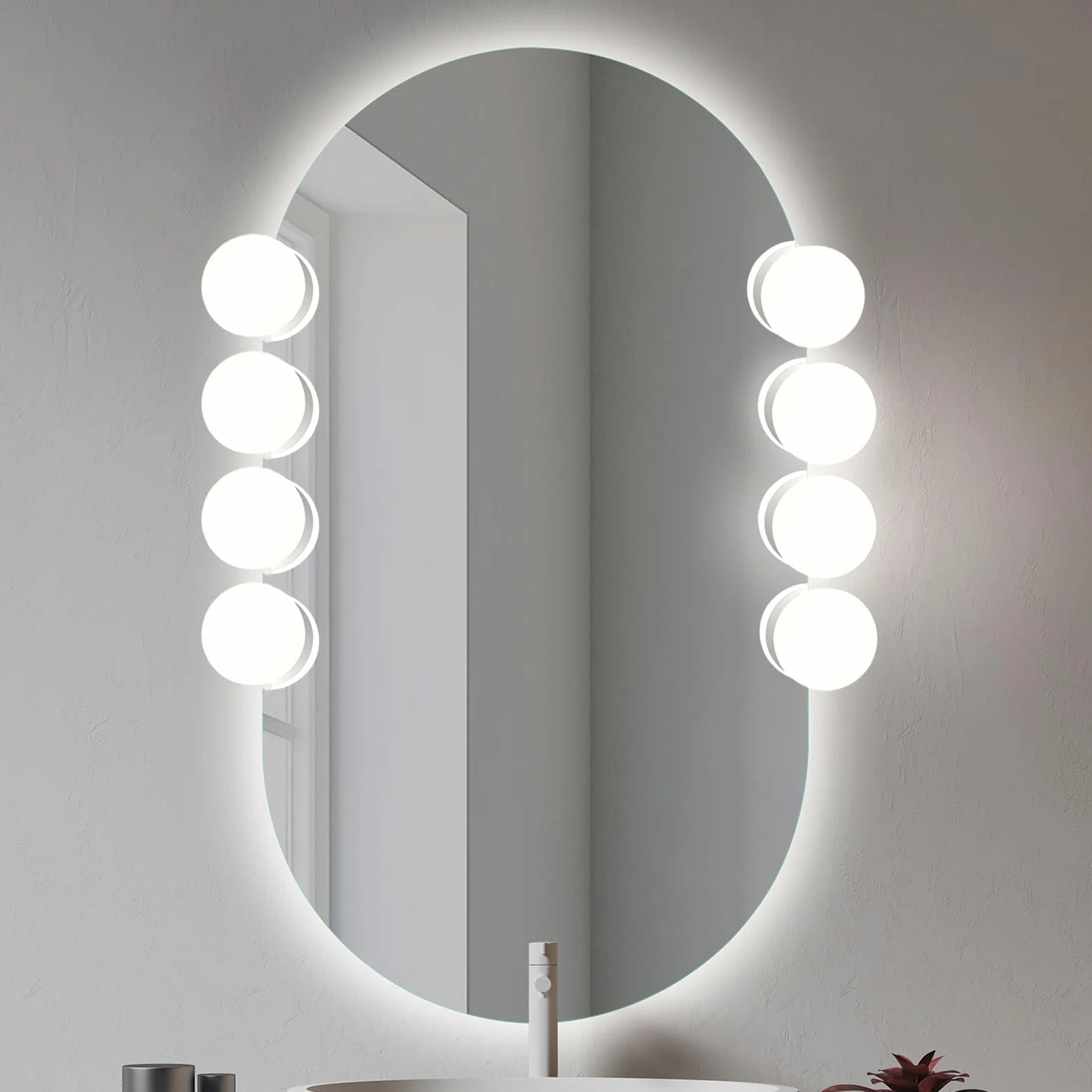 Aplique Redondo para Espejo con Luz Blanca Neutra 4000K Ø9cm Modelo Alpha
