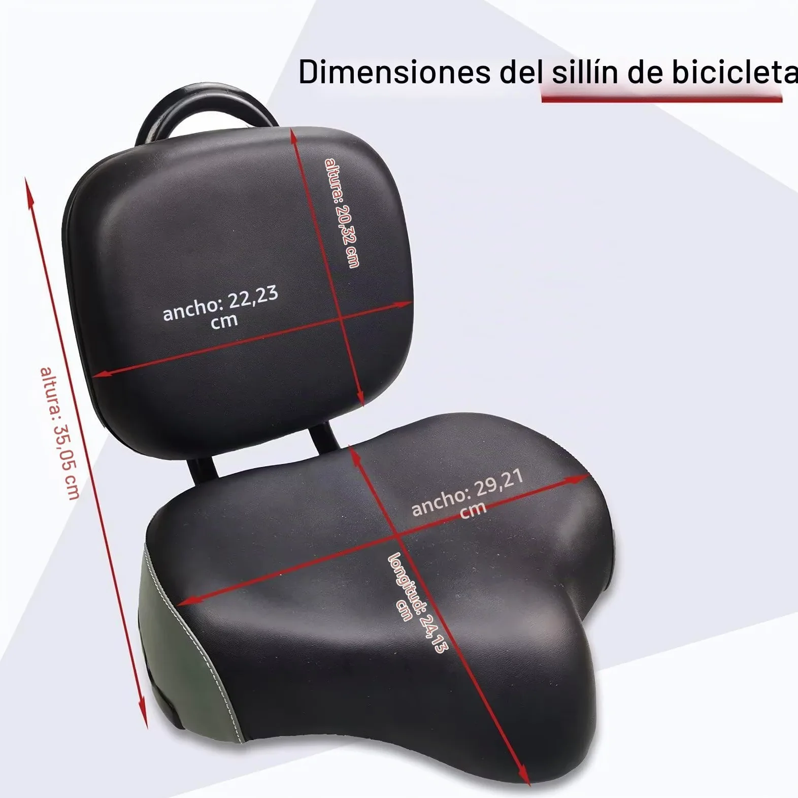 ZUKKA Asiento de Bicicleta con Respaldo, Sillín de Respaldo de Bicicleta Extendido Universal
