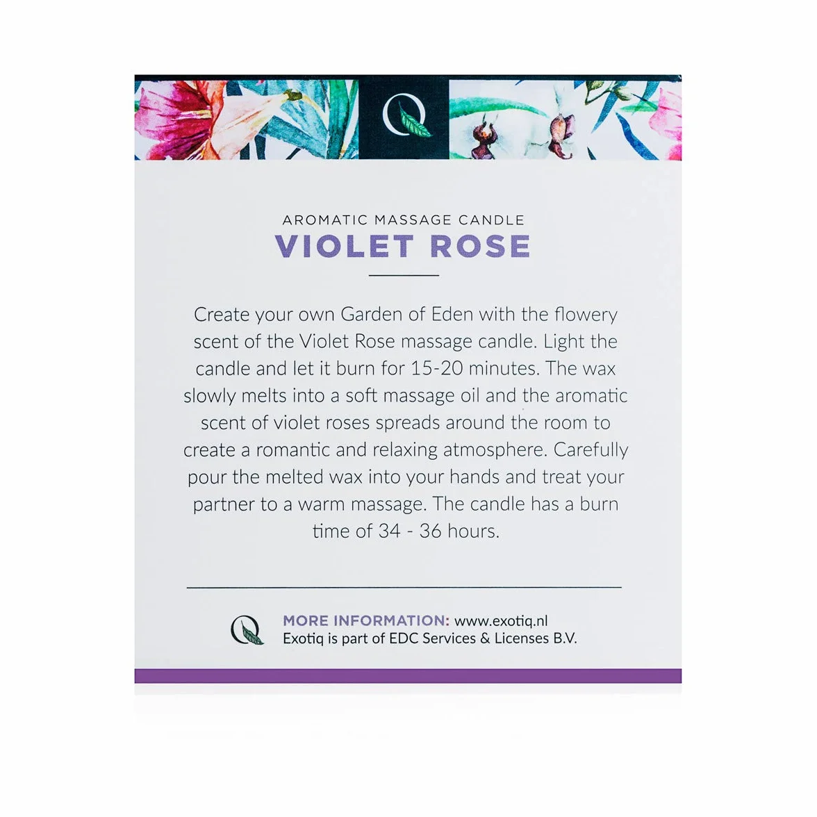 Exotiq Massage Candle Violet Rose 200 ml Aceite de Masaje Caliente