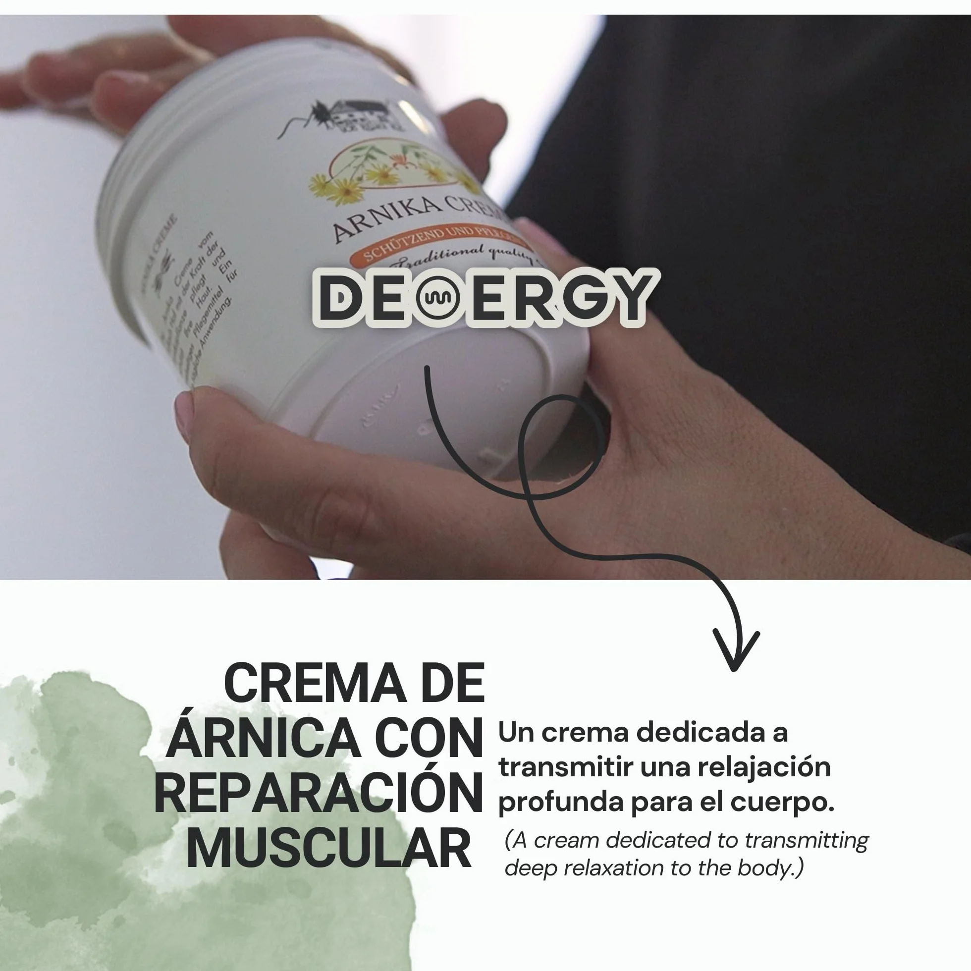 DEMERGY® Sin Dolor Crema Árnica Antiinflamatoria Nueva Fórmula, Producto Alemán para Dolor Muscular y Articulaciones