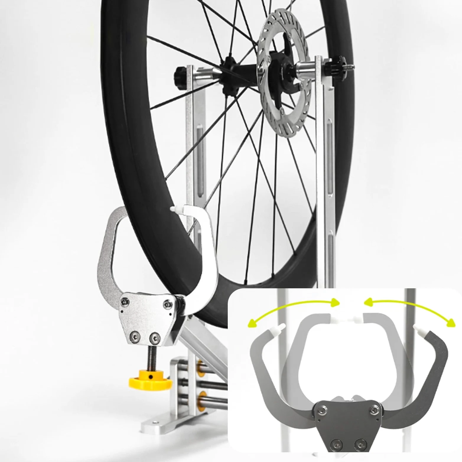 Soporte de reparación de Bicicletas Aleación de Aluminio 16"-29" alineación y Equilibrio de neumáticos Soporte enderezadora de Cubo de Rueda Compatibilidad versátil